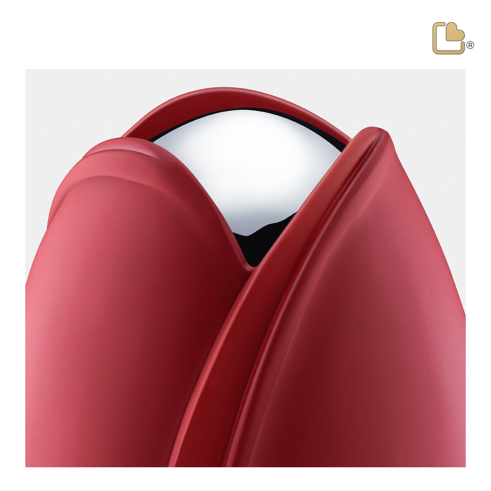 A1052 Tulip Standard Adult Urn Red & Pol Silver