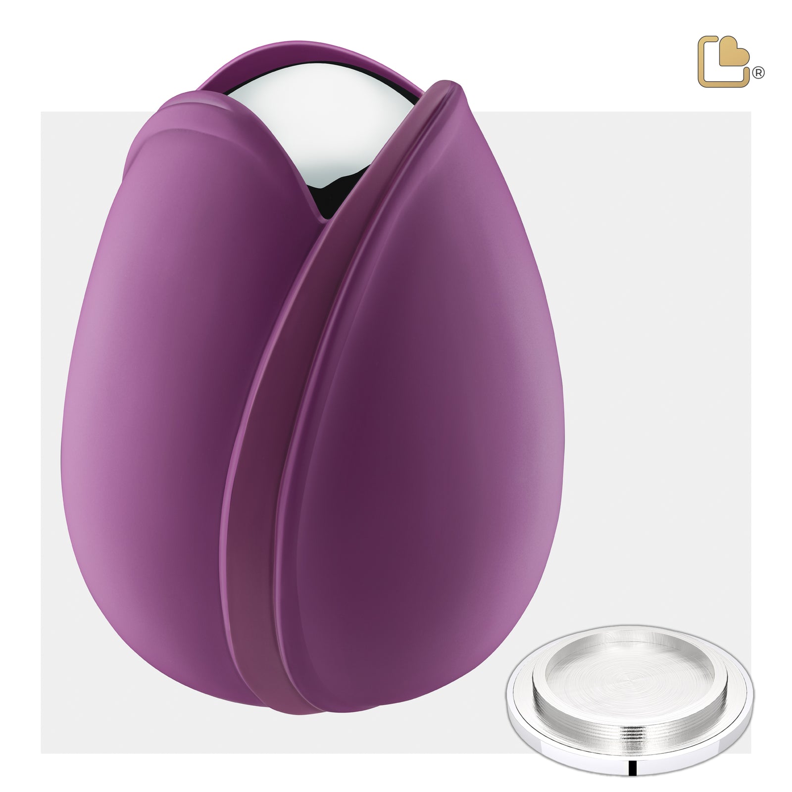 A1054 Tulip Standard Adult Urn Purple & Pol Silver