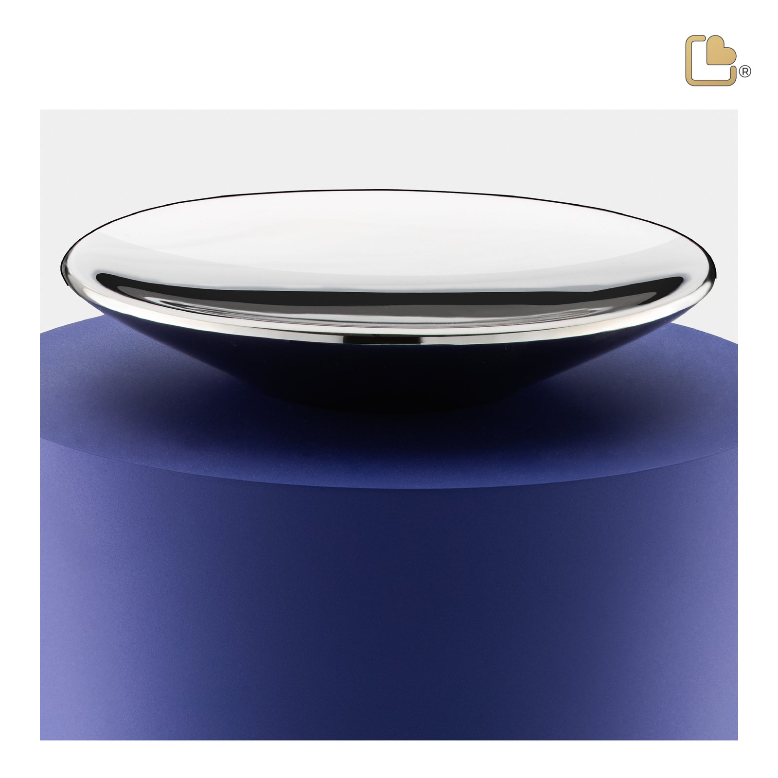 A1072 Crescent Tall Standard Adult Urn Navy & Pol Silver