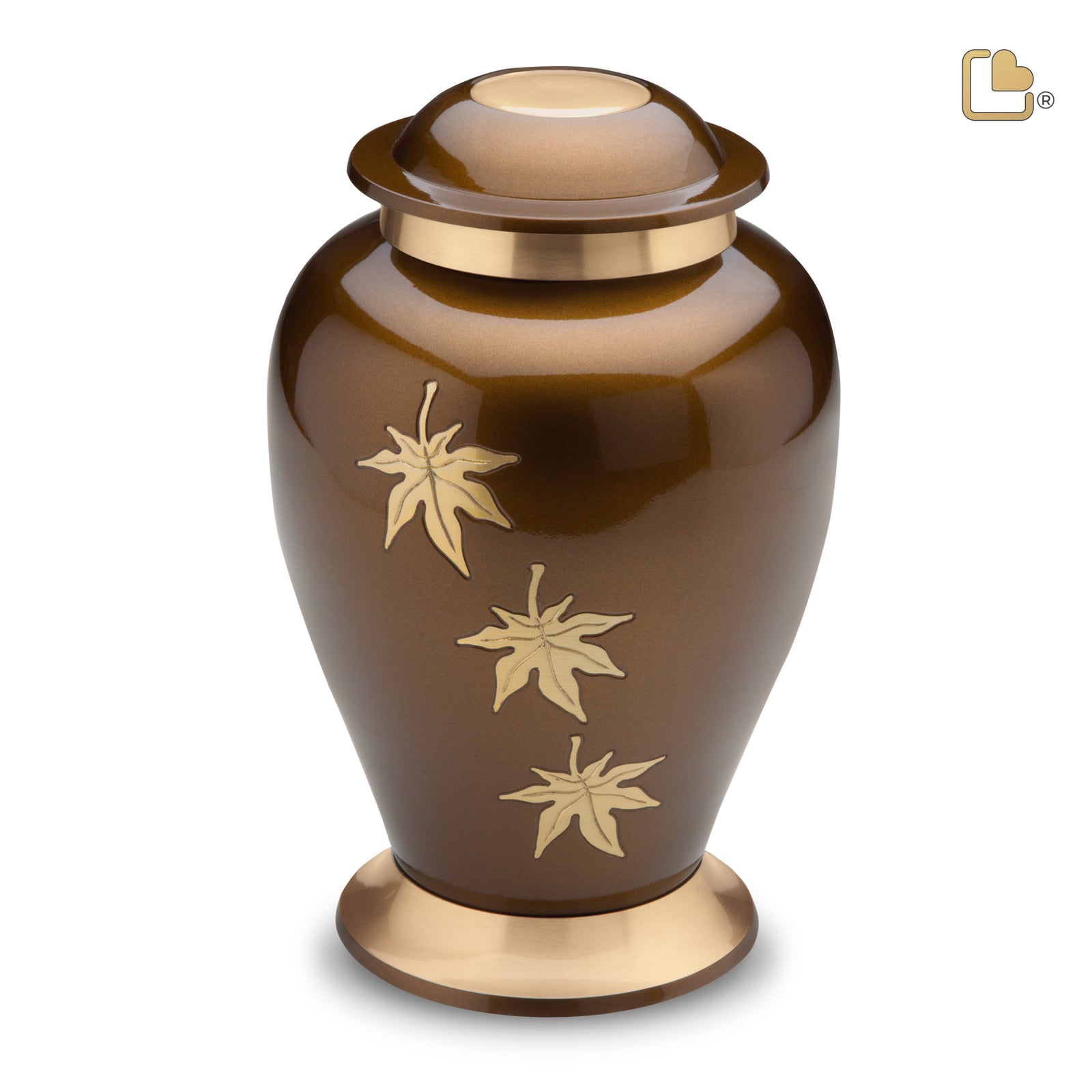 A241 Classic Falling Leaves Standard Adult Urn Bronze & Bru Gold
