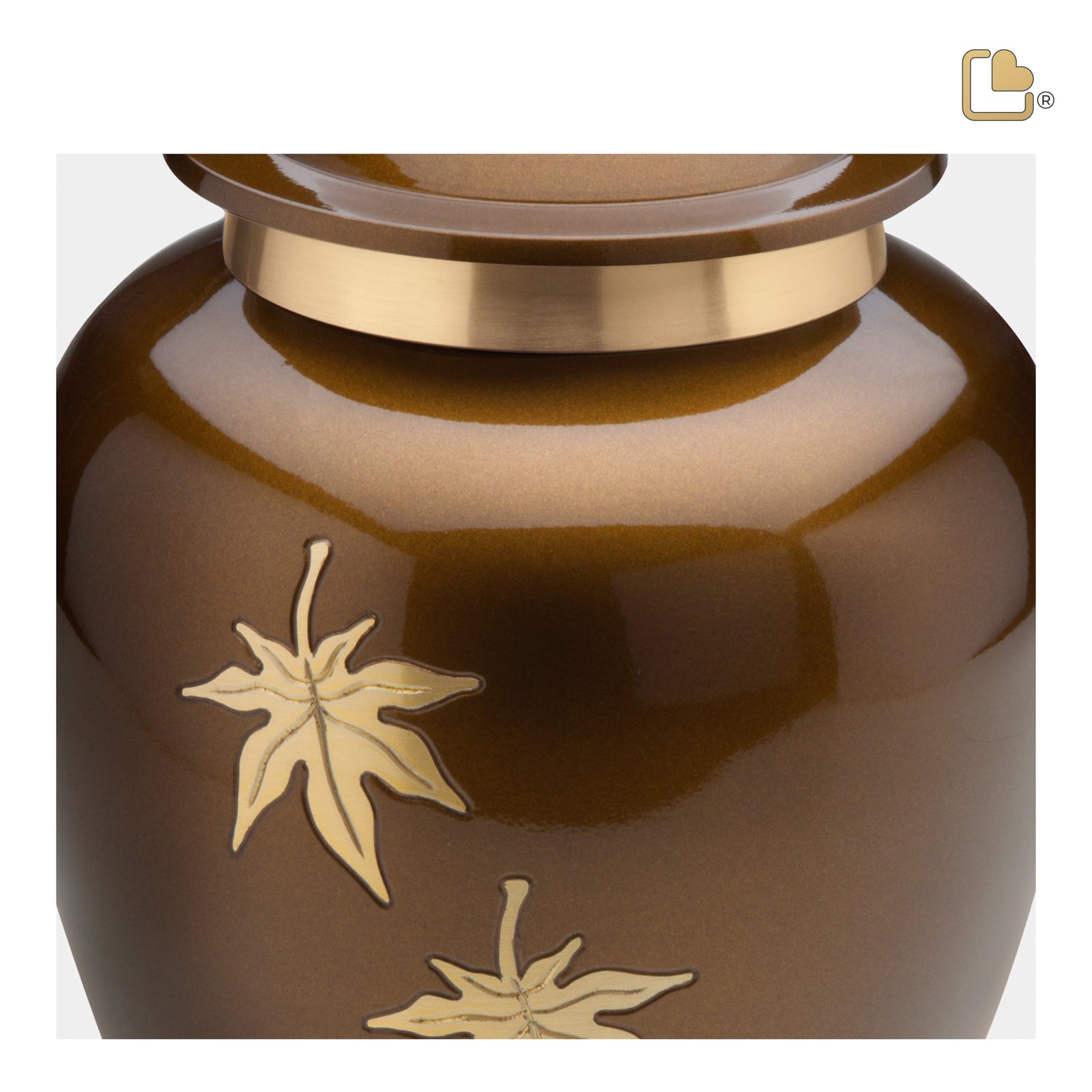 A241 Classic Falling Leaves Standard Adult Urn Bronze & Bru Gold