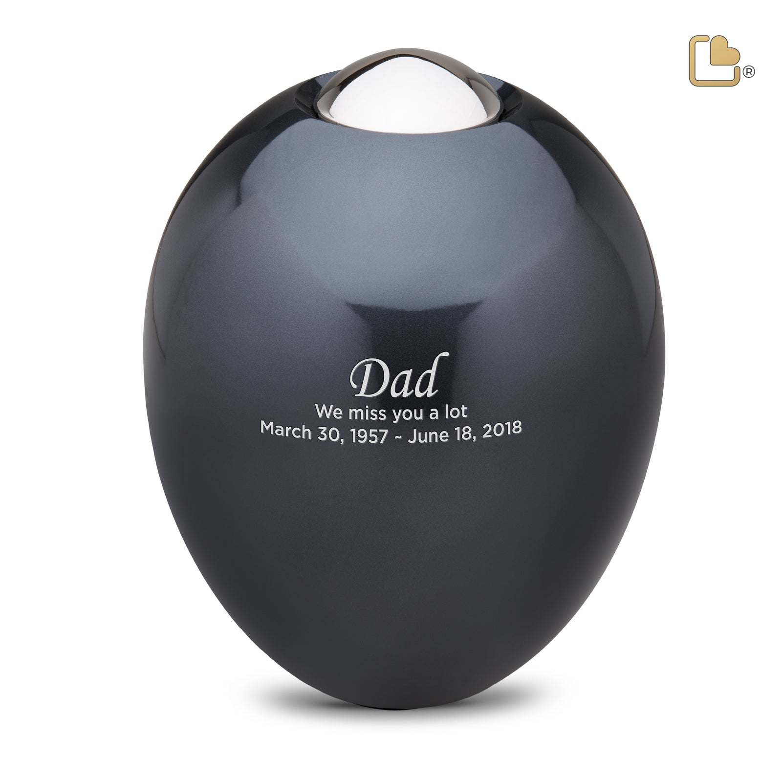 A510 Adore Standard Adult Urn Midnight & Pol Silver