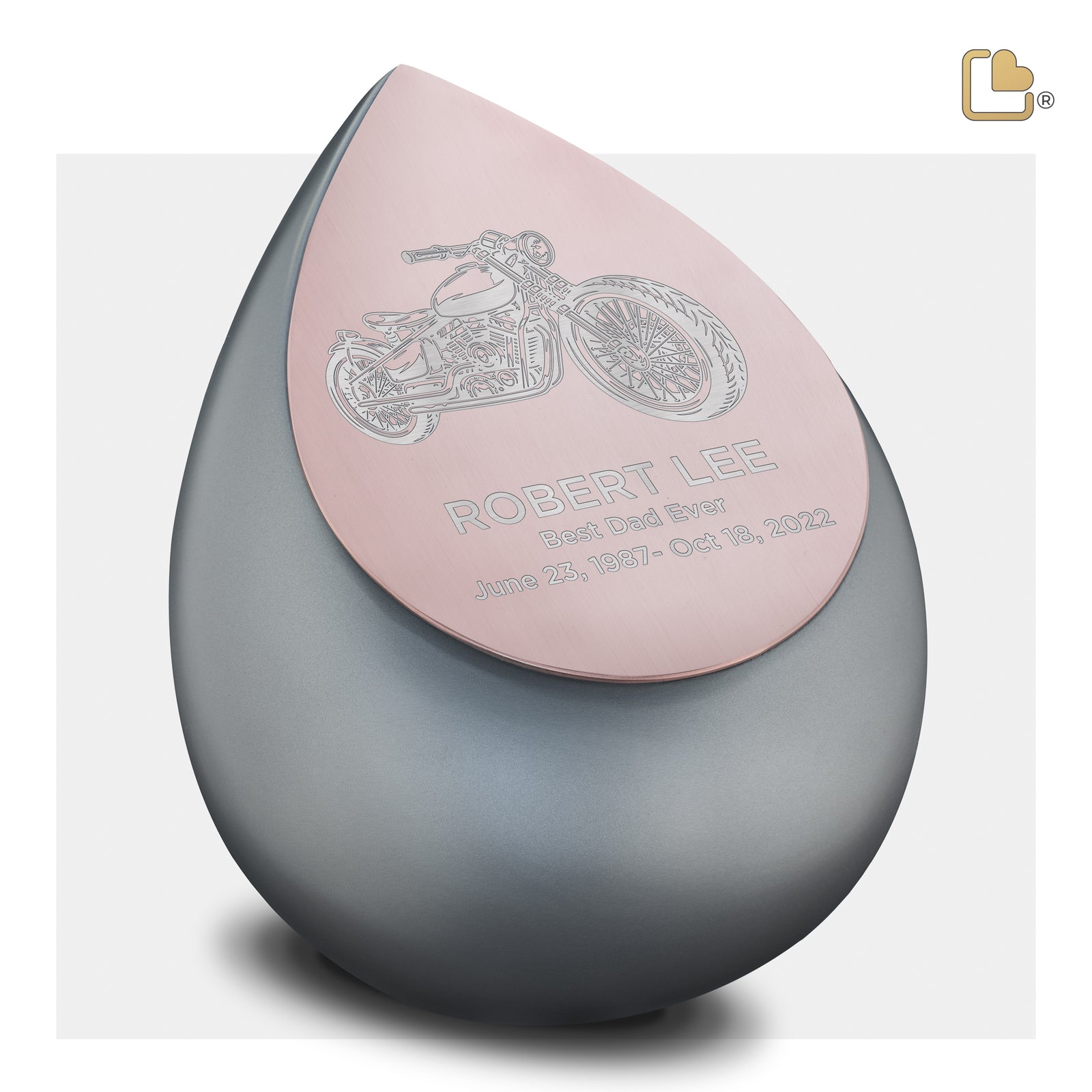 A584 Drop Standard Adult Urn French Grey & Bru RoseGold