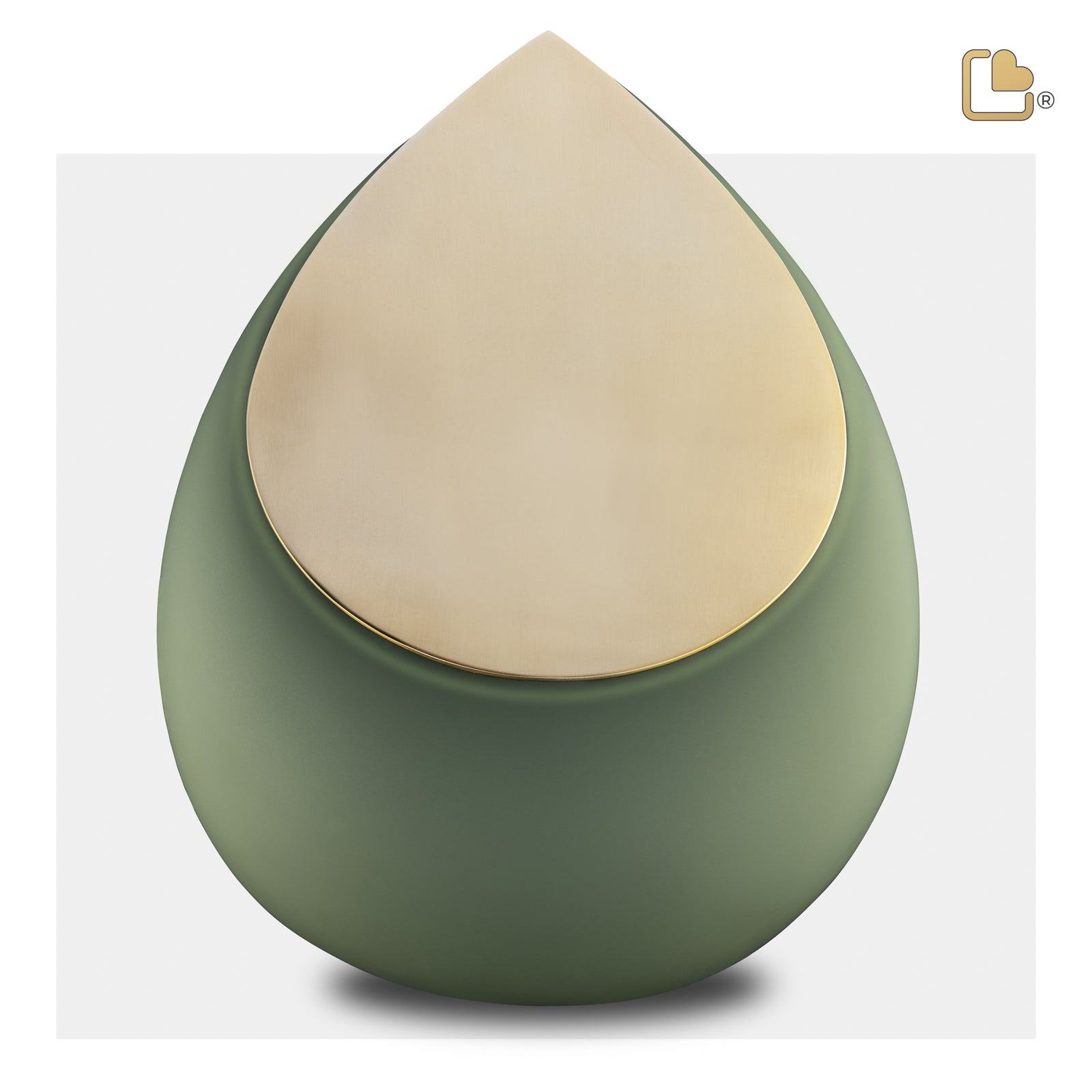 A585 Drop Standard Adult Urn Sage Green & Bru Gold