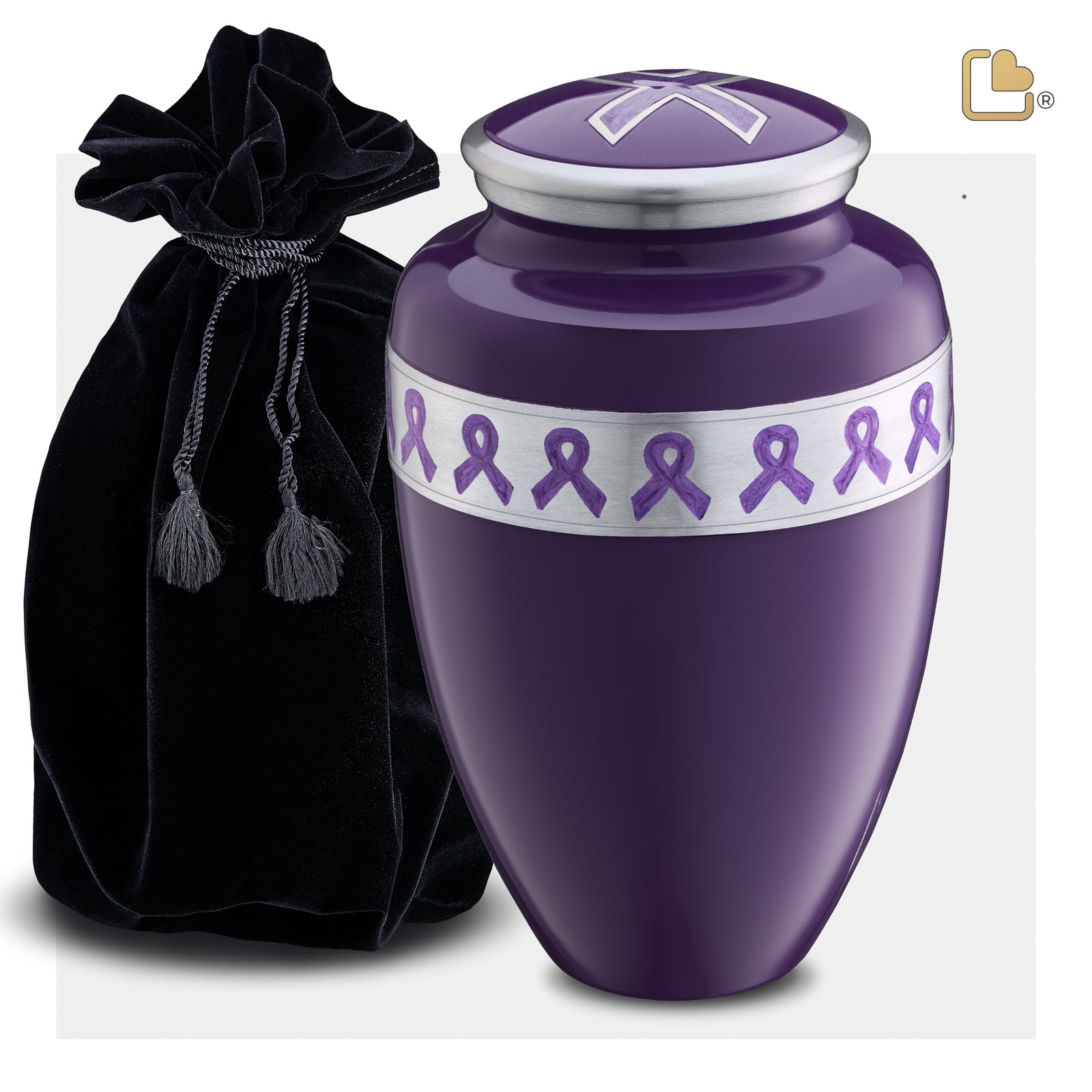 A901 Awareness Standard Adult Urn Purple & Bru Pewter
