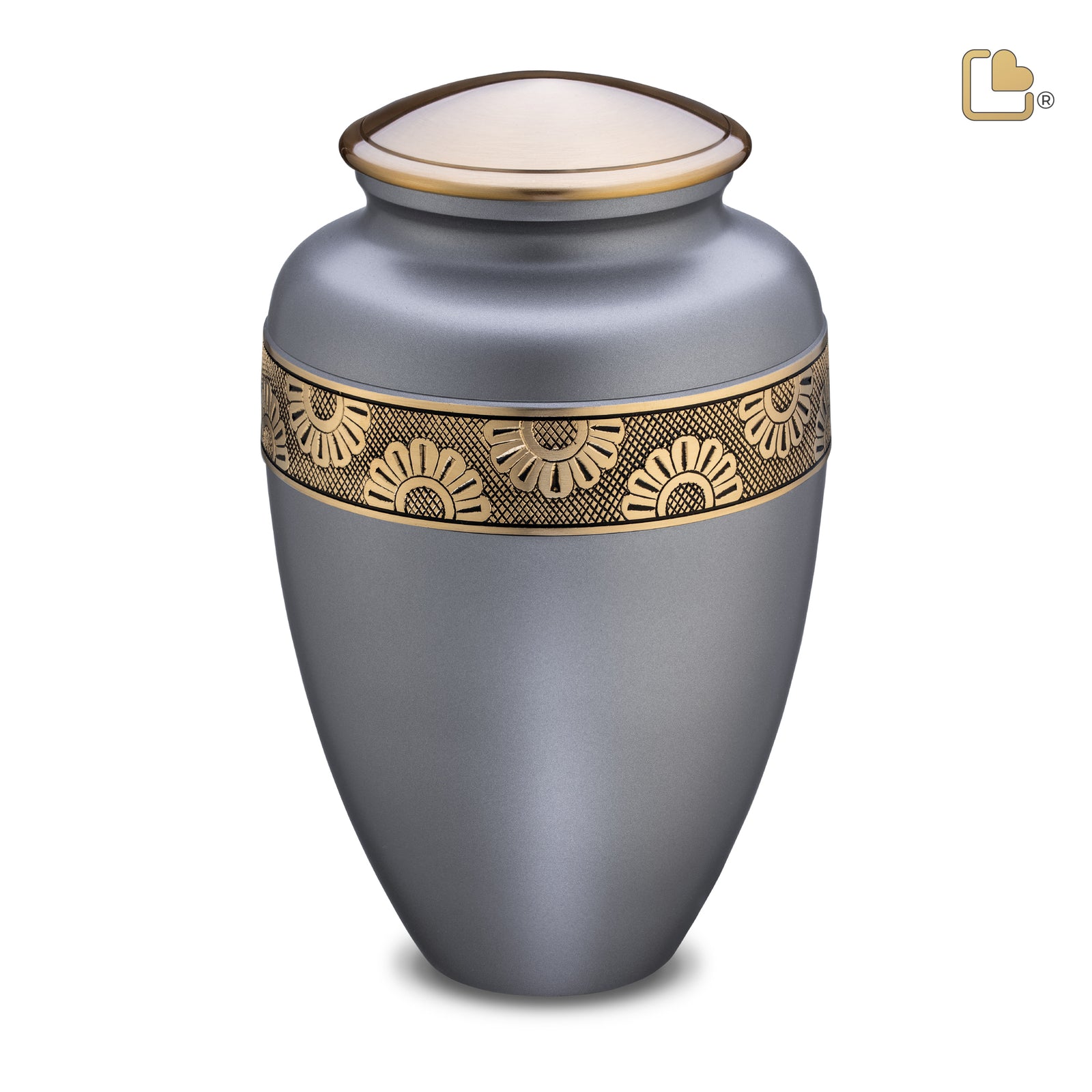 A902 Floral Band Standard Adult Urn Slate & Bru Gold