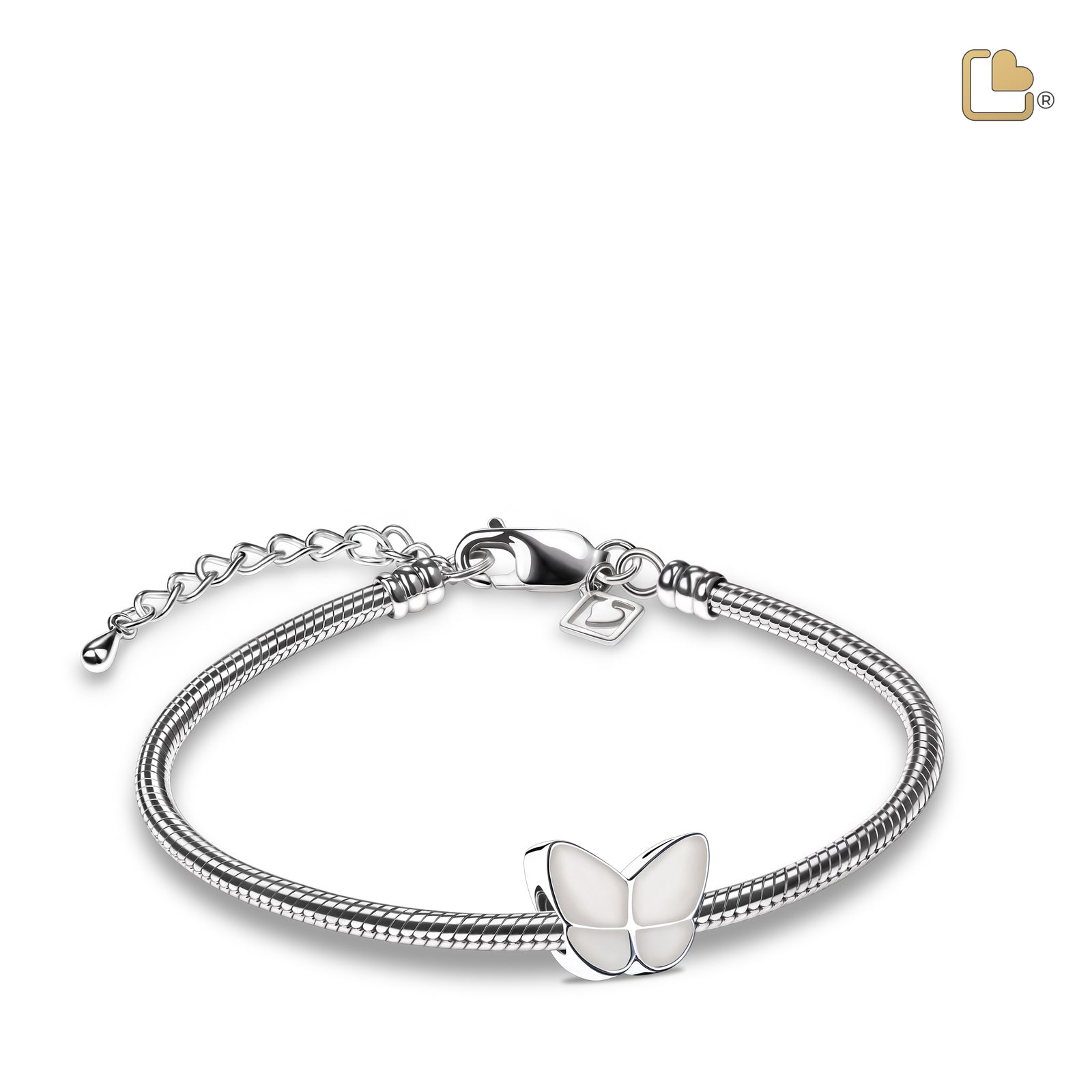 BD2092 Wings of Hope Ashes Bead Pearl White & Pol Silver