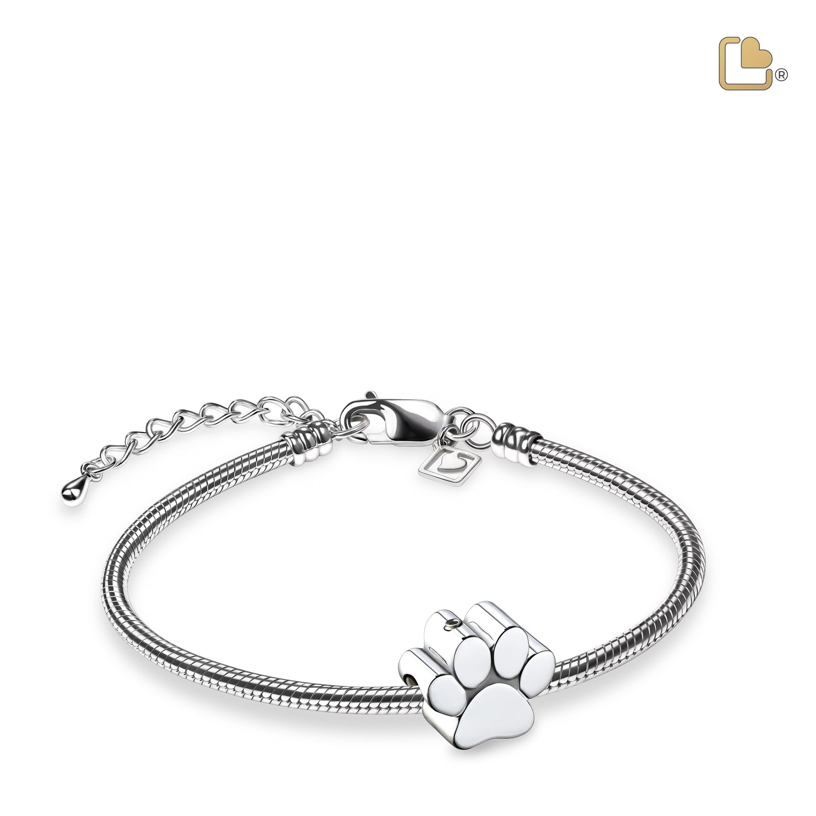 BD2102 Paw Ashes Bead Pol Silver