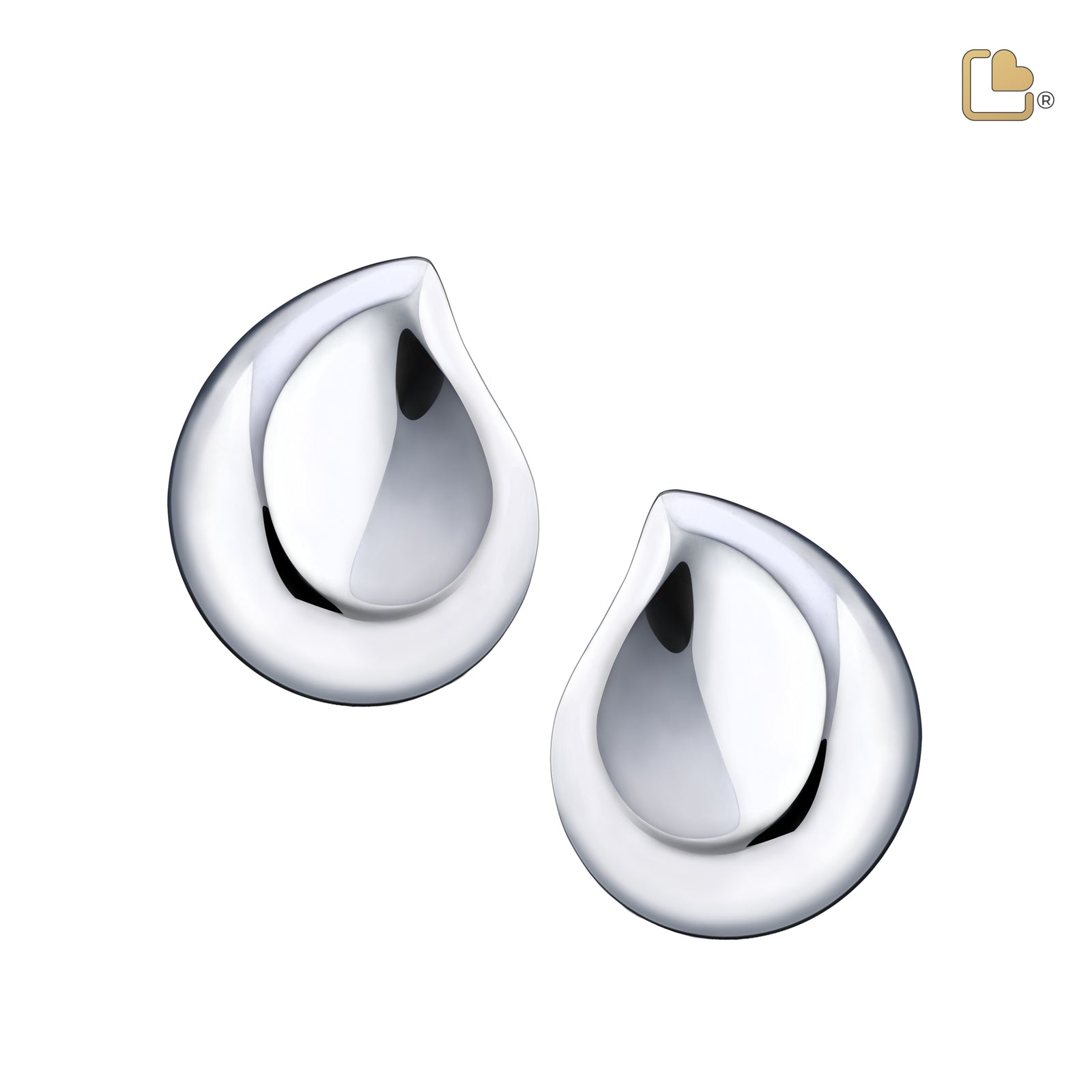ER1022 TearDrop Stud Earrings Pol Silver