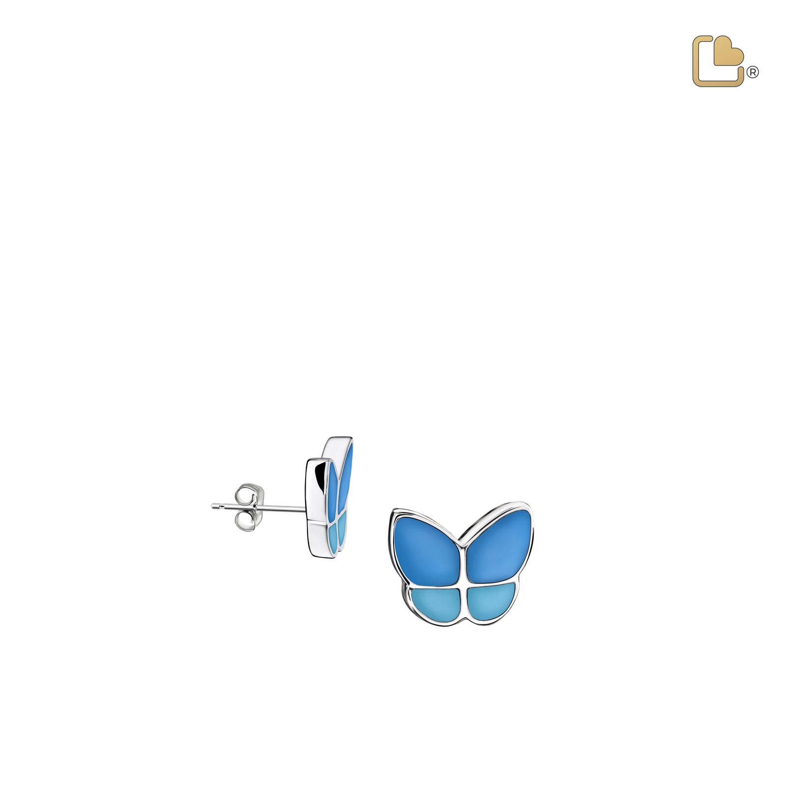 ER1201 Wings of Hope Stud Earrings Pearl Blue & Pol Silver