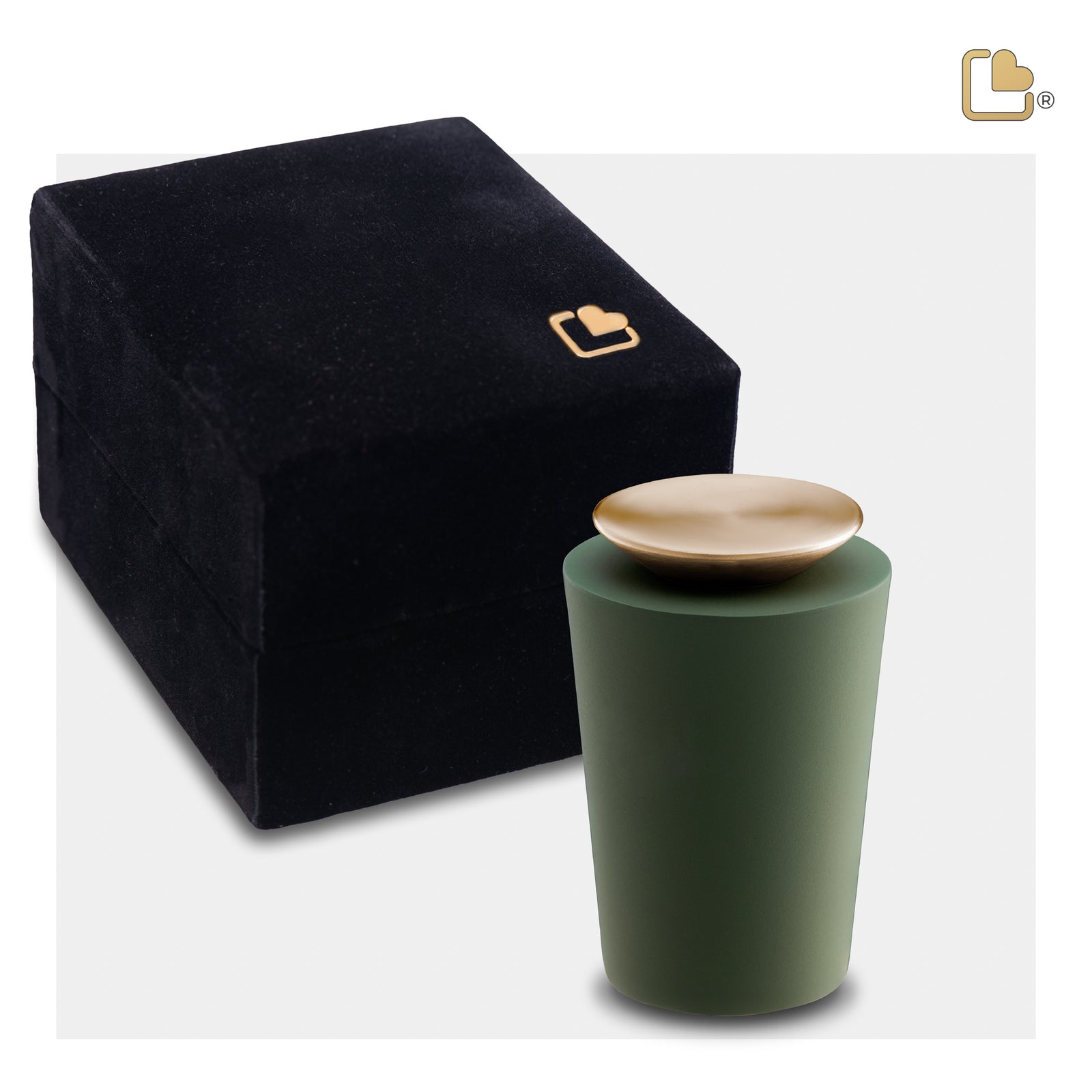 K1070 Crescent Tall Keepsake Urn Sage Green & Bru Gold