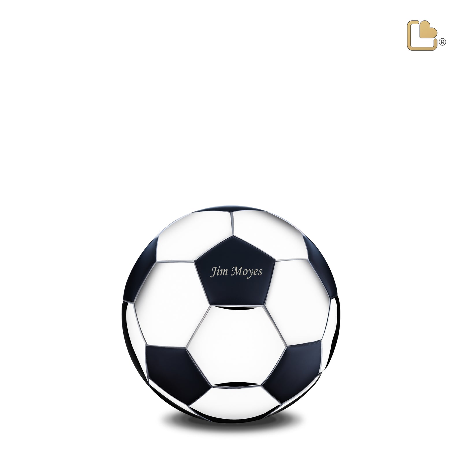 K1150 Football Keepsake Urn Matt Black & Pol Silver