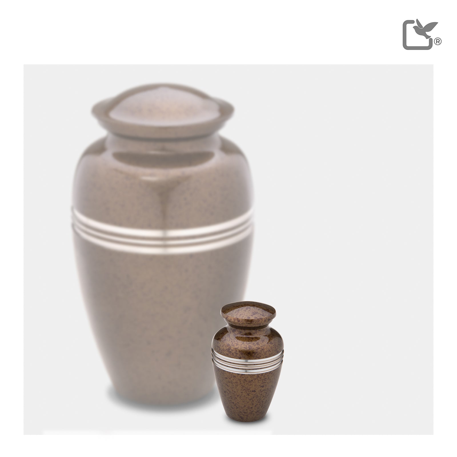 K214 Classic Keepsake Urn Speckled Auburn & Bru Pewter