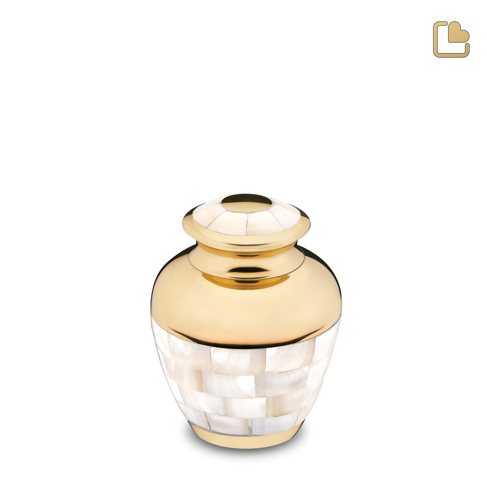 K230 Mother of Pearl Keepsake Urn Pol Gold