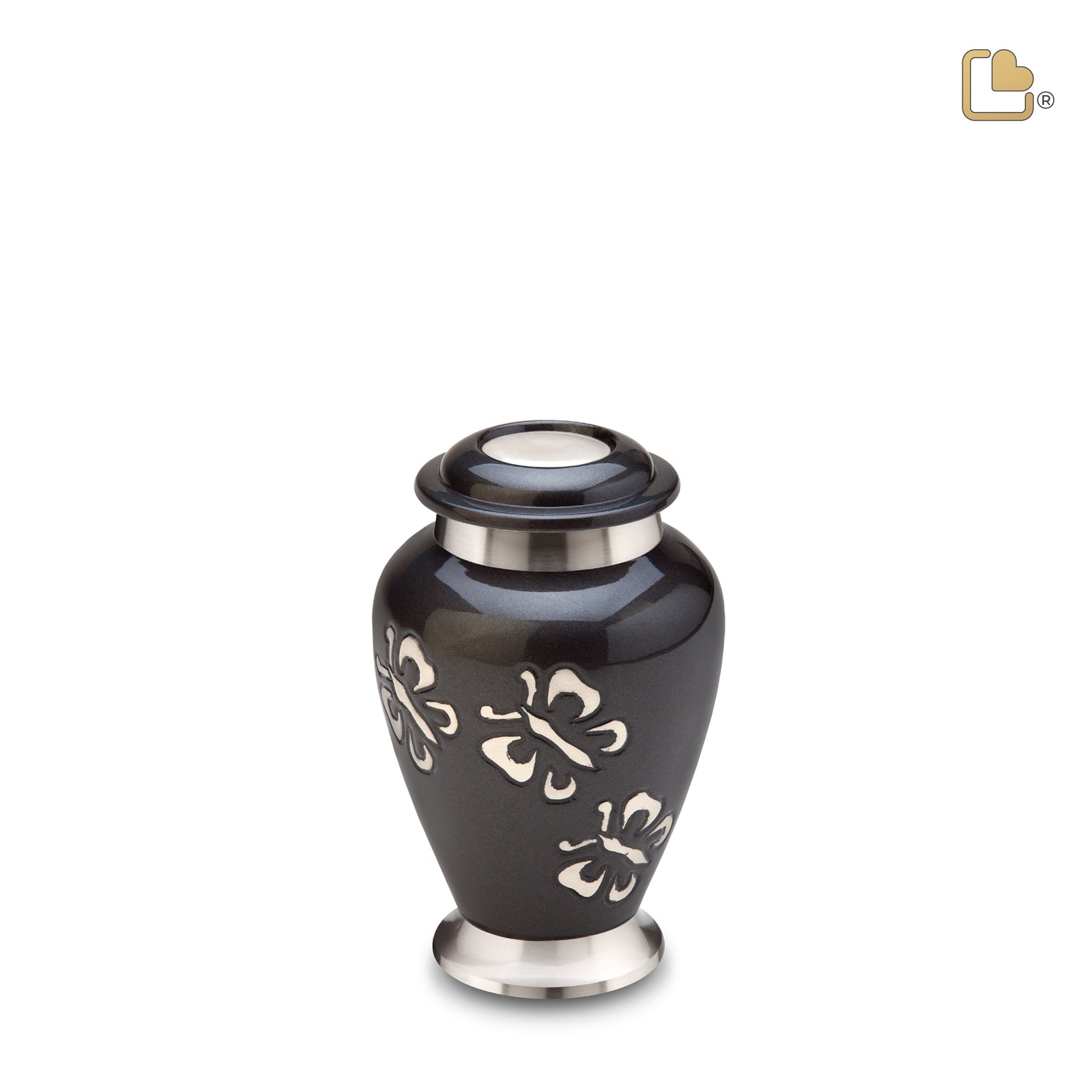 K240 Classic Butterfly Tribute Keepsake Urn Midnight & Bru Pewter