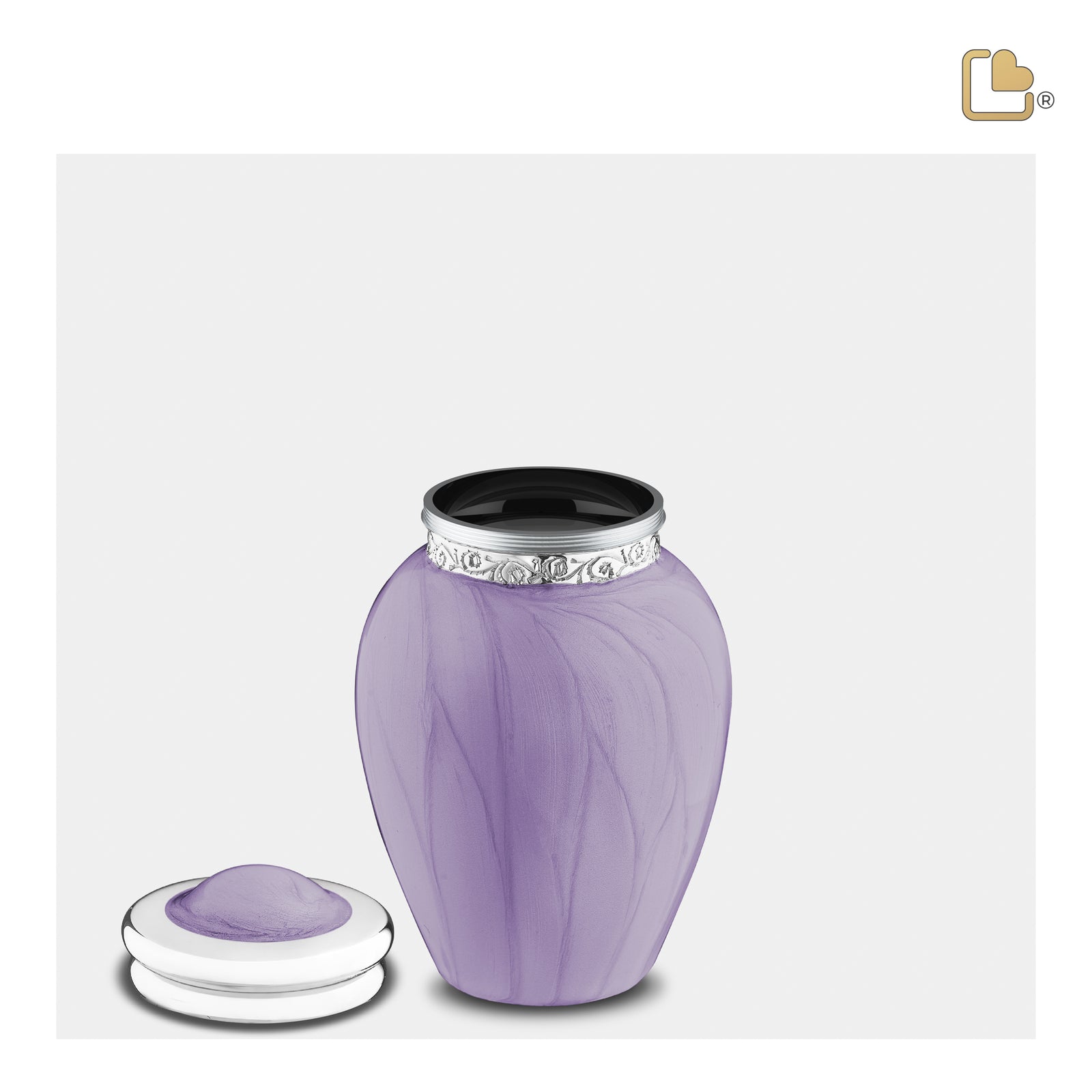 K298 Blessing Keepsake Urn Pearl Lavender & Pol Silver