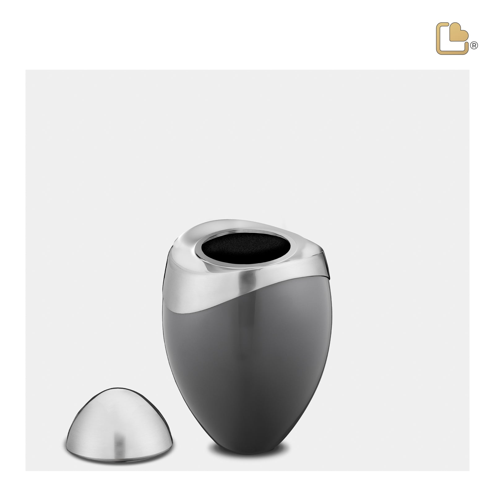 K364 Amore Keepsake Urn French Grey & Bru Pewter