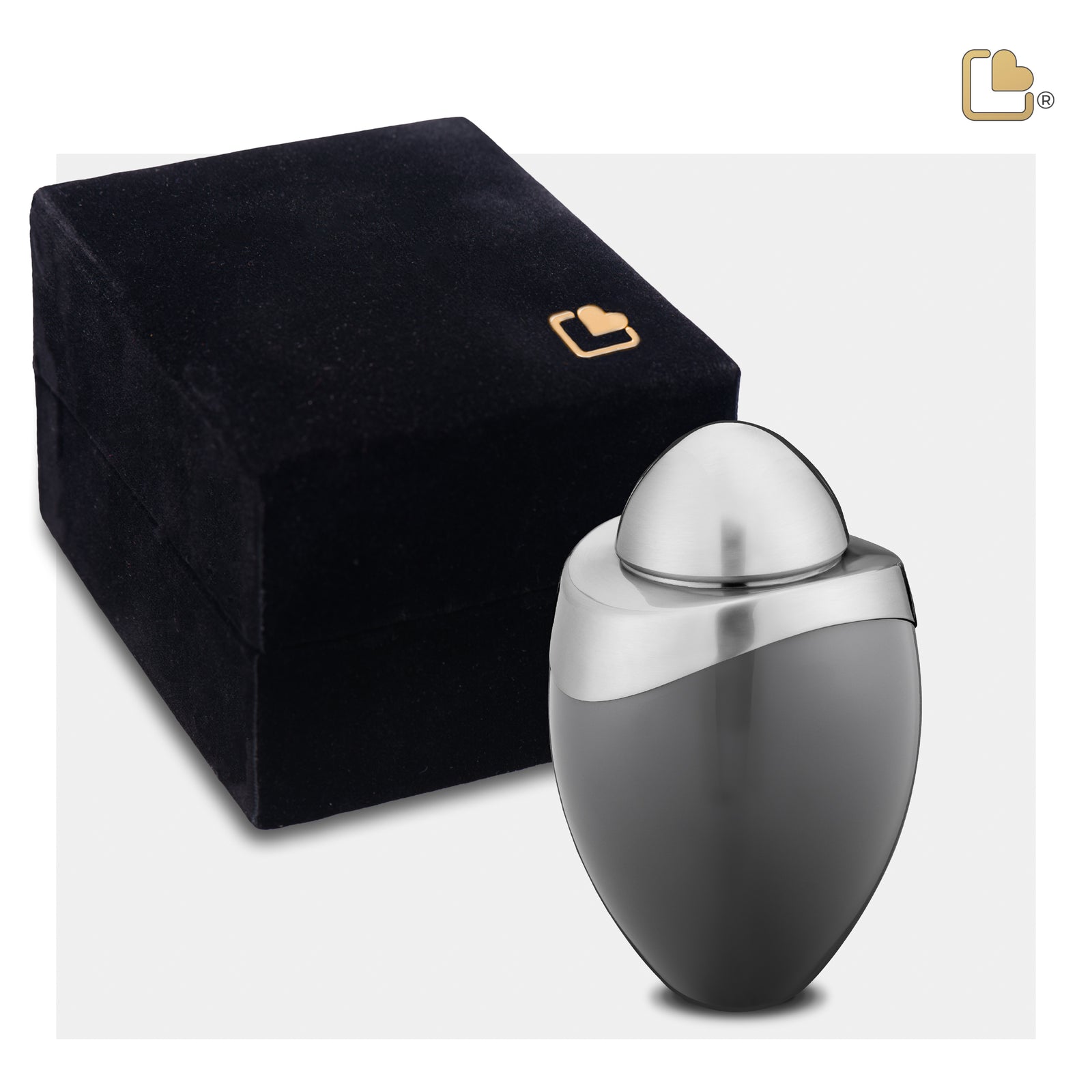 K364 Amore Keepsake Urn French Grey & Bru Pewter