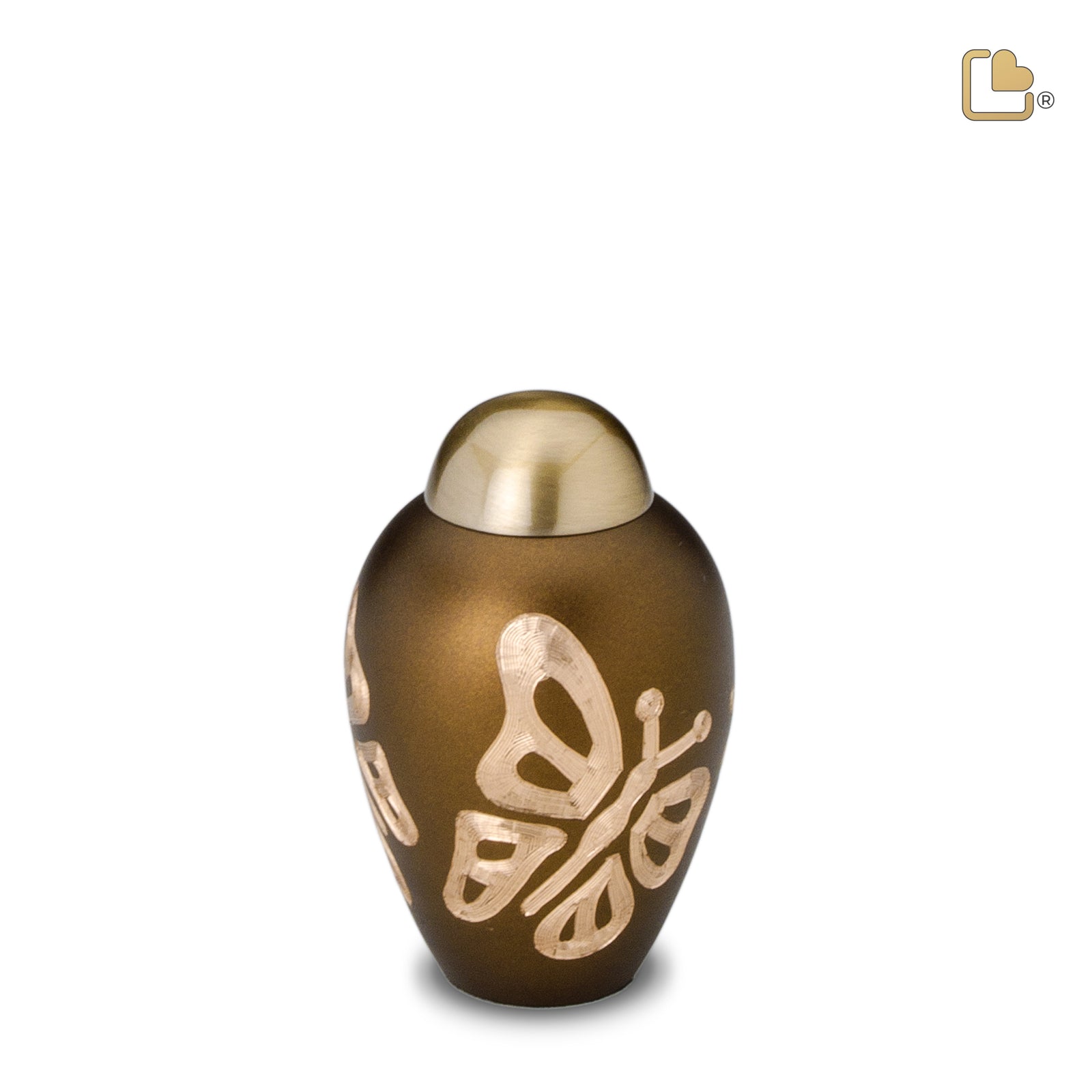K543 Elegant Butterfly Keepsake Urn Bronze & Bru Gold