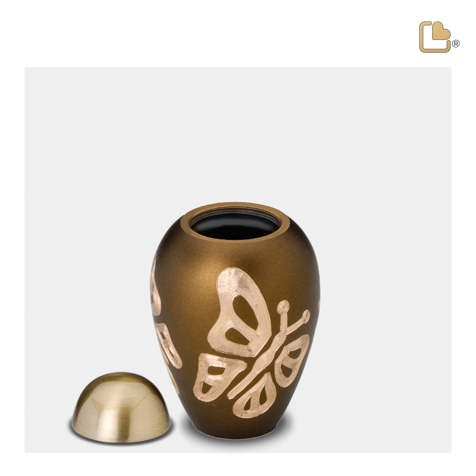 K543 Elegant Butterfly Keepsake Urn Bronze & Bru Gold