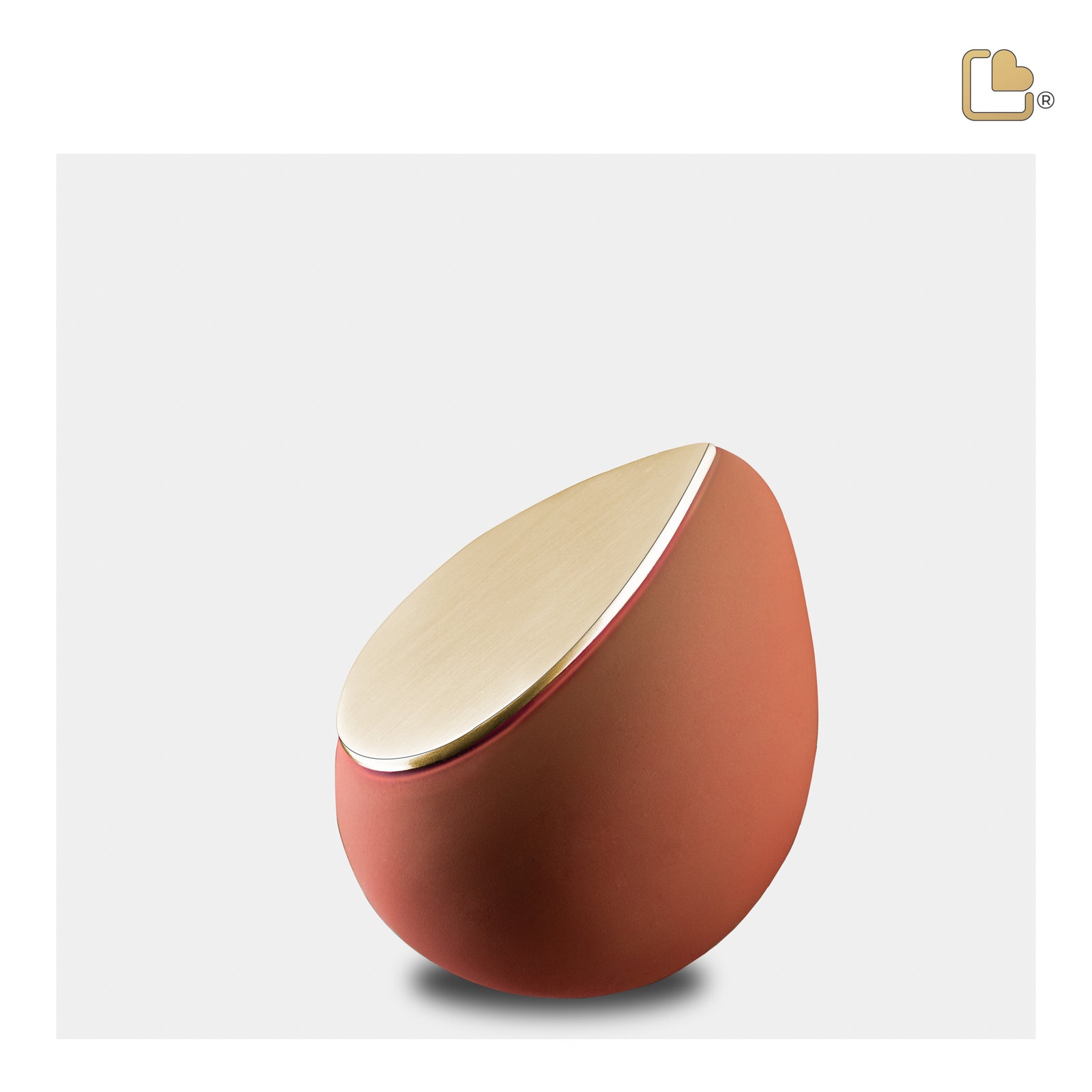 K587 Drop Keepsake Urn Terracotta & Bru Gold