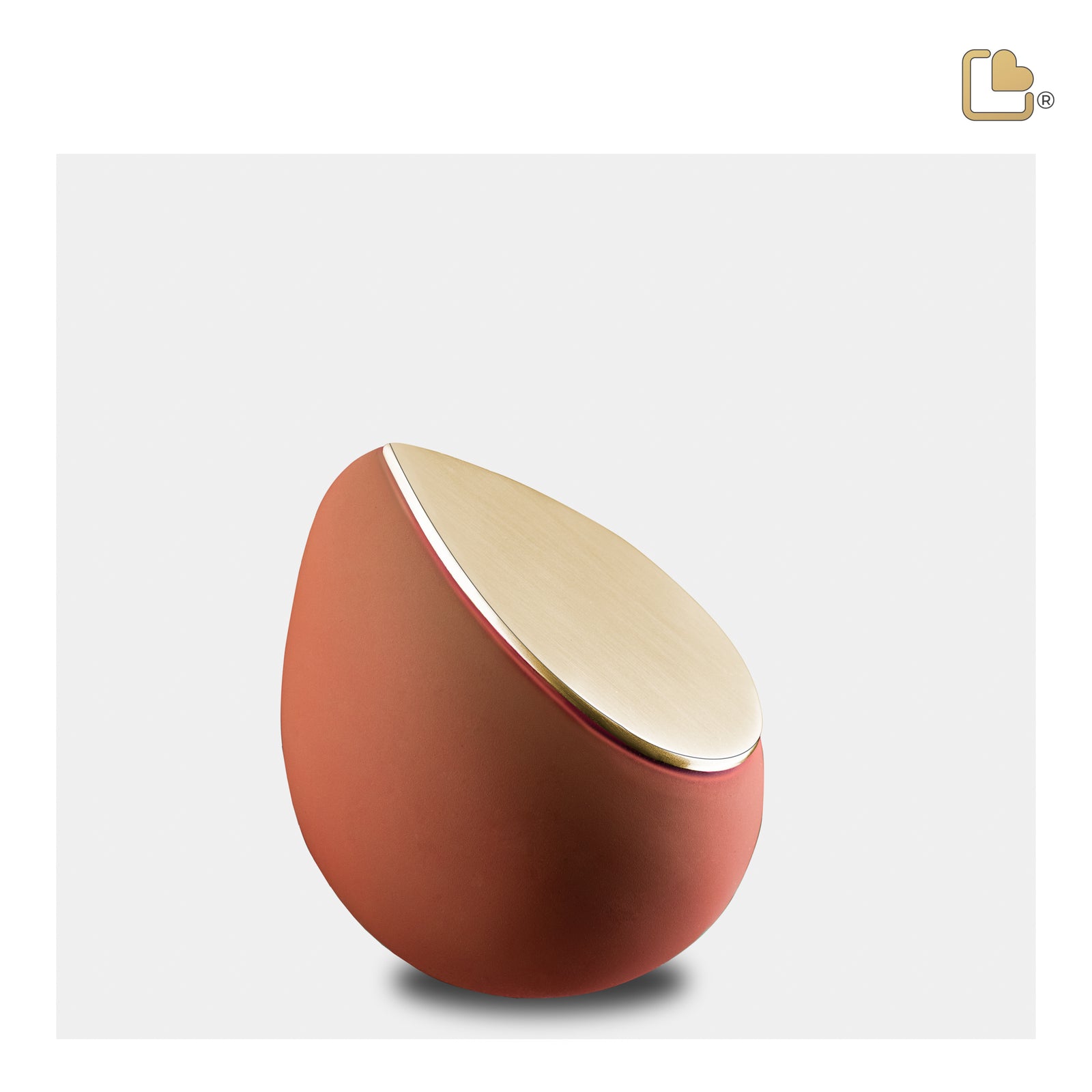 K587 Drop Keepsake Urn Terracotta & Bru Gold