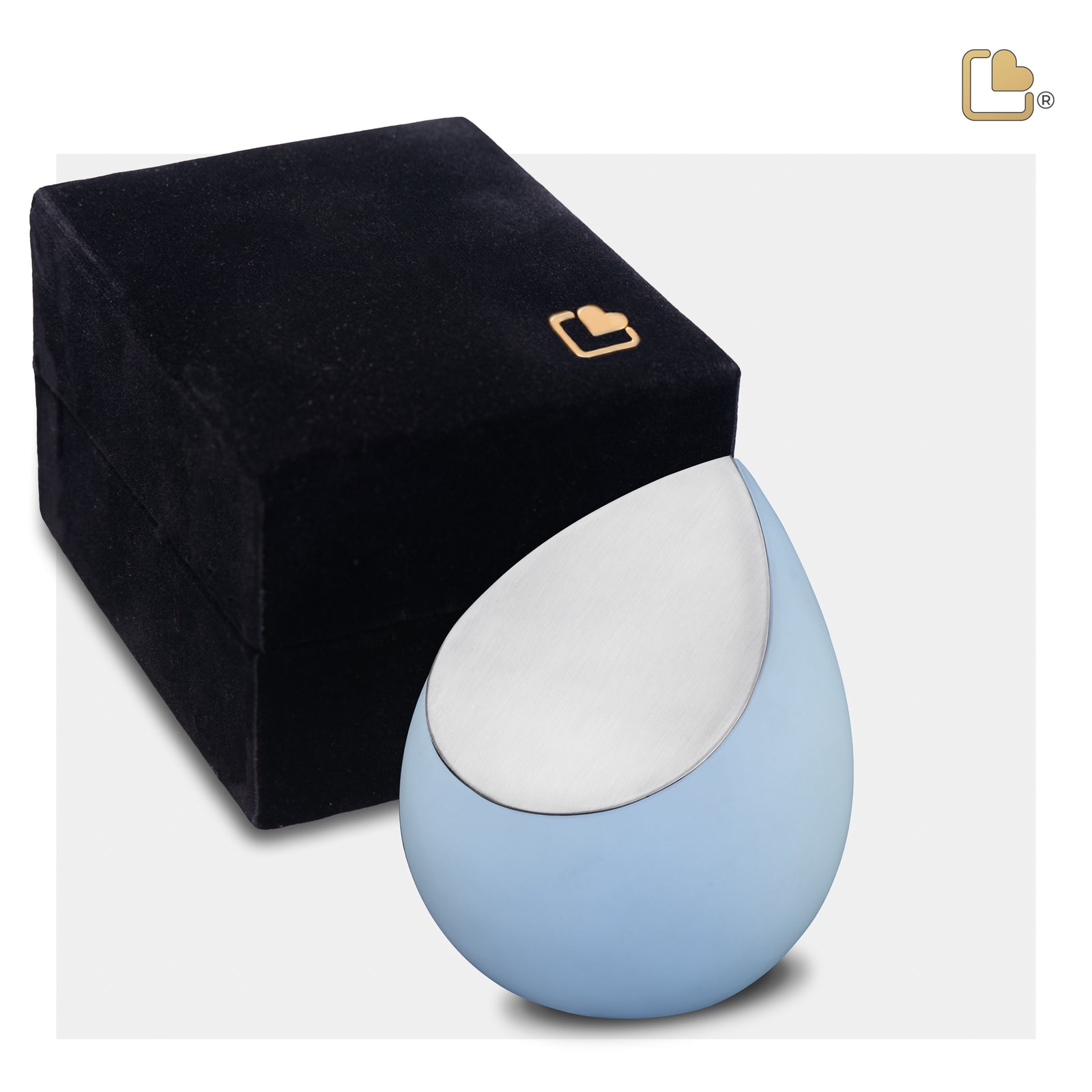 K589 Drop Keepsake Urn Blue & Bru Pewter