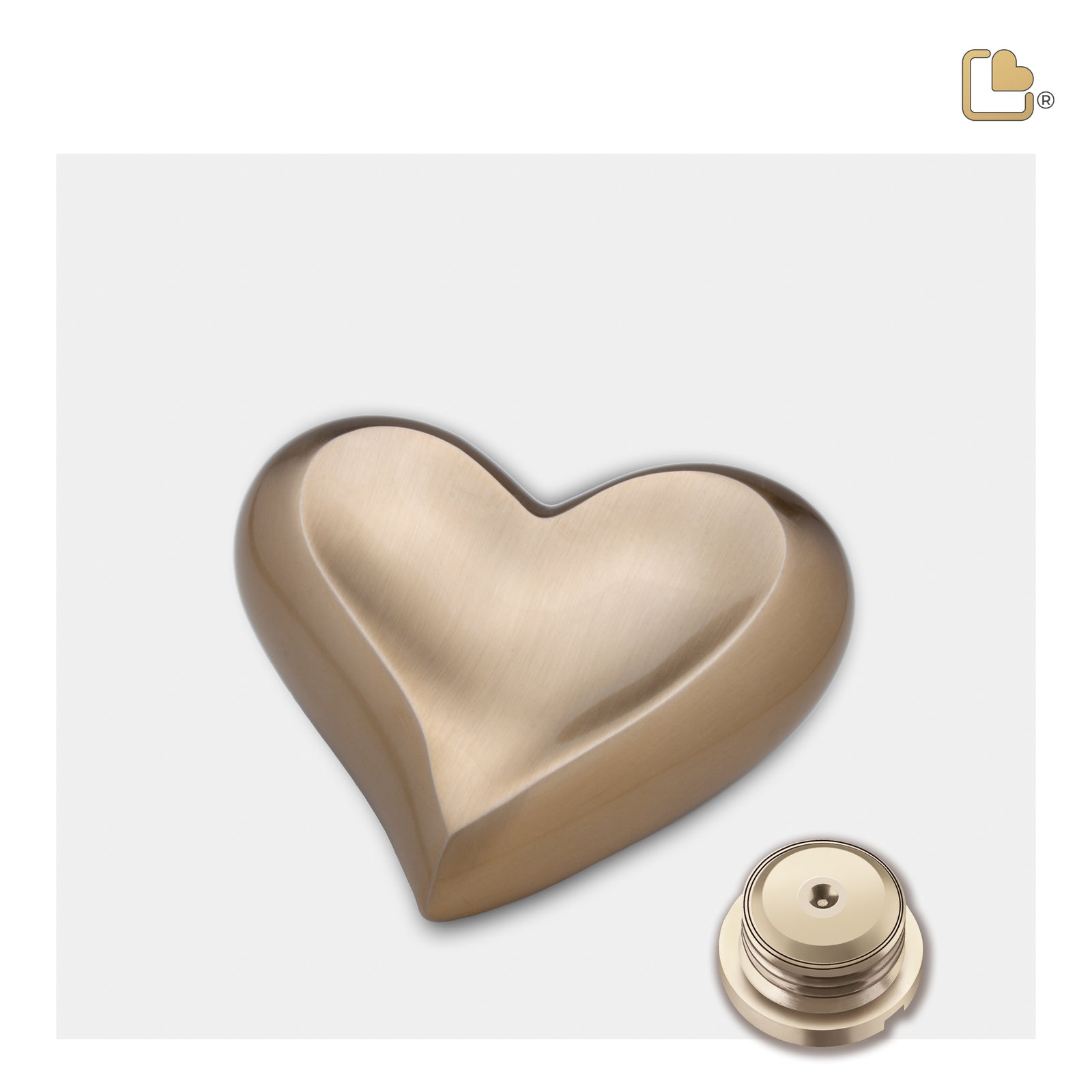 K616 Heart Keepsake Urn Bru Gold