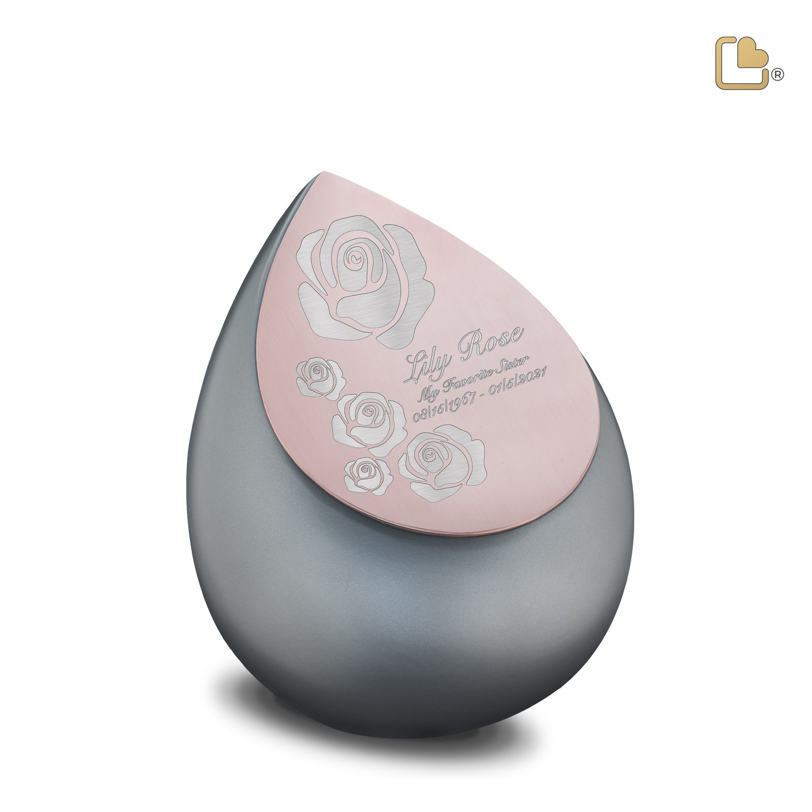 M584 Drop Medium Urn French Grey & Bru RoseGold