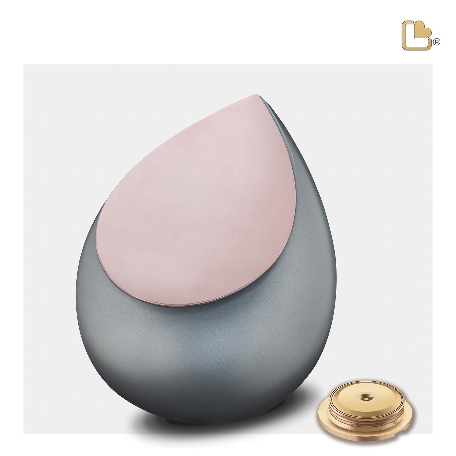 M584 Drop Medium Urn French Grey & Bru RoseGold