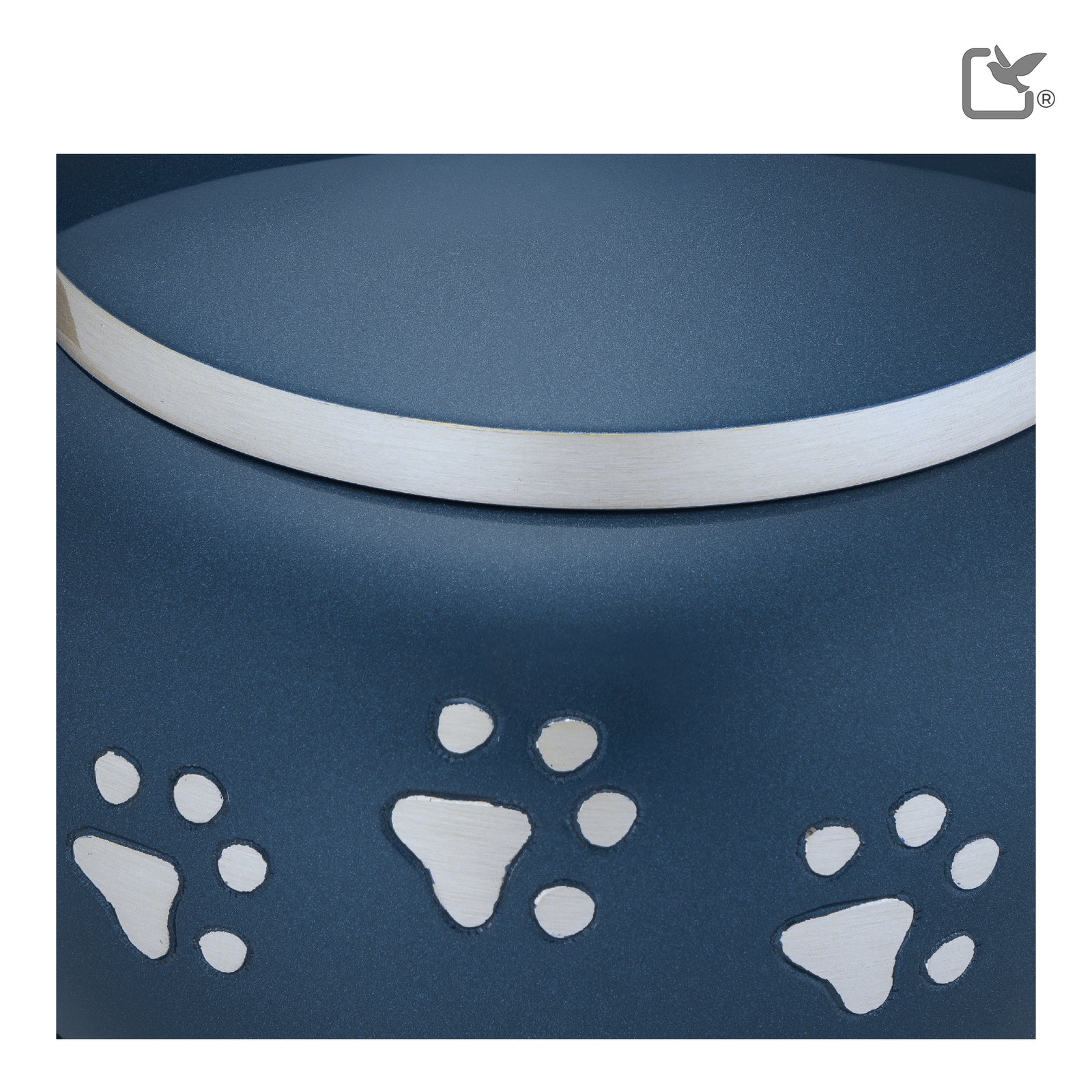 P271M Classic Round Medium Pet Urn Blue & Bru Pewter