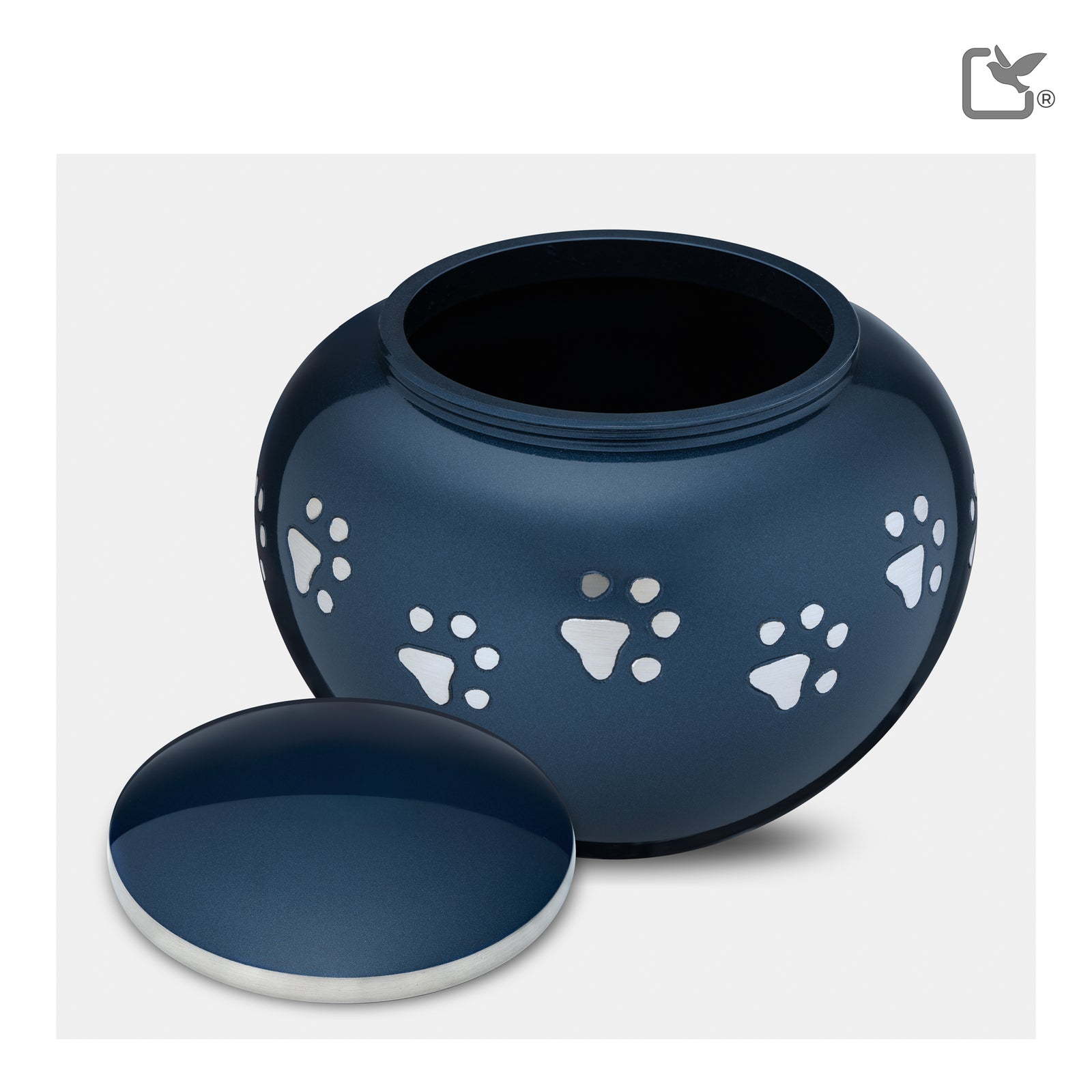 P271M Classic Round Medium Pet Urn Blue & Bru Pewter