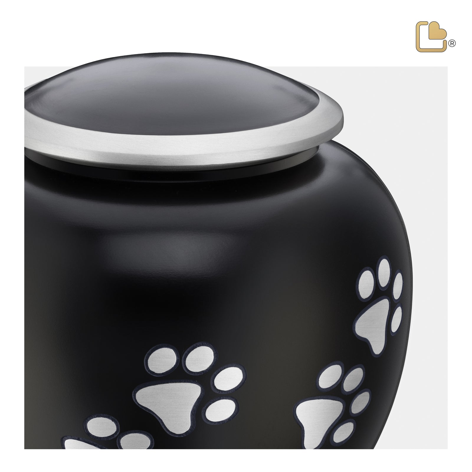 P551M Shadow Medium Pawprint Pet Urn Black & Bru Pewter