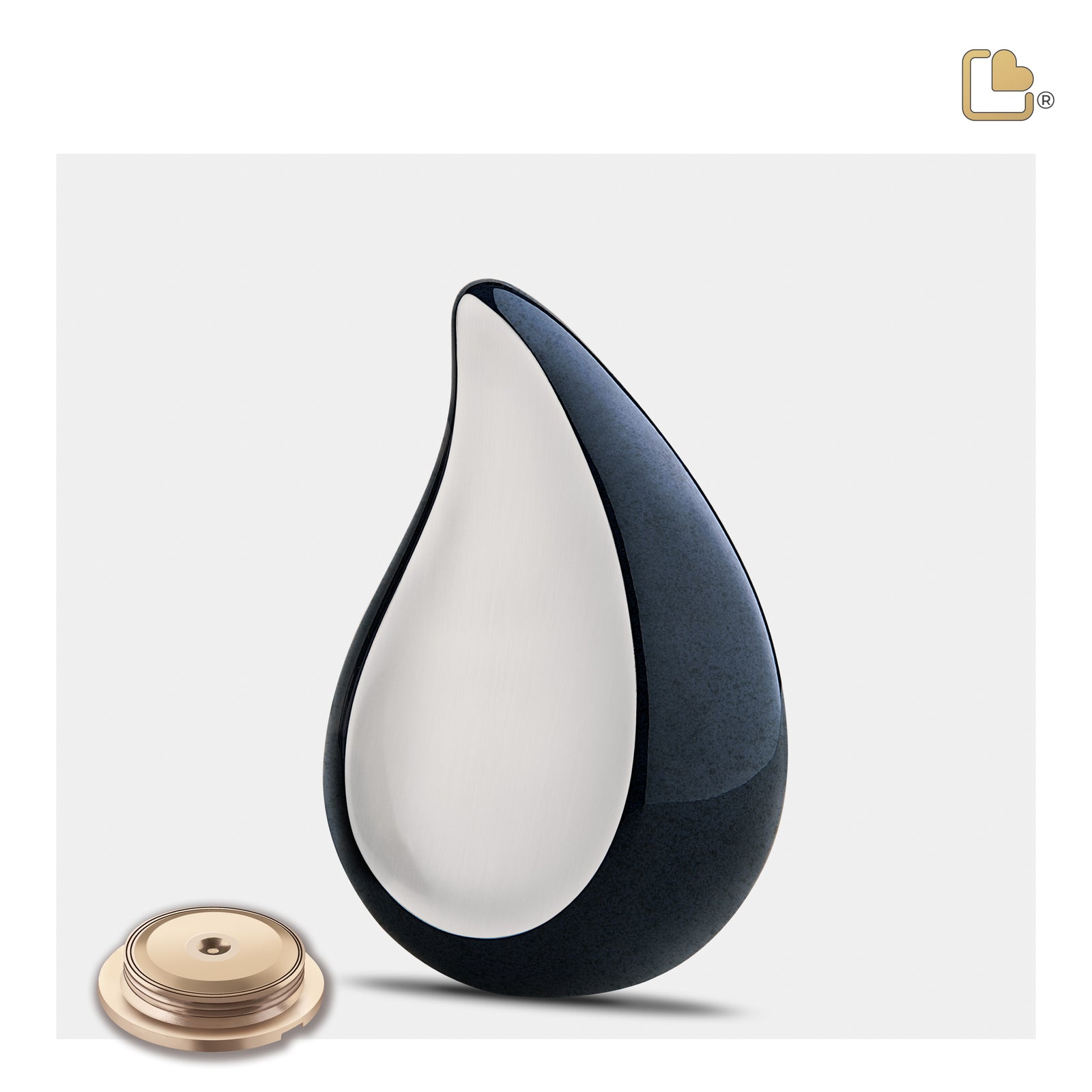 P580 TearDrop Medium Urn Midnight & Bru Pewter