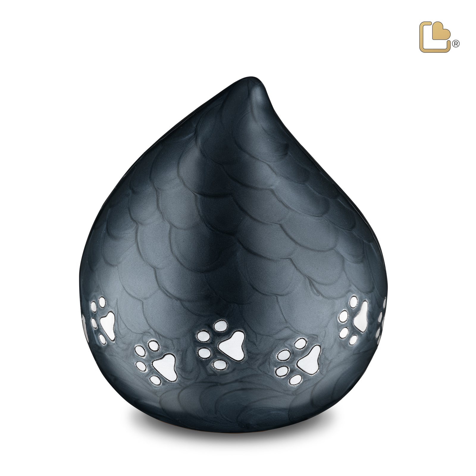 P633L LoveDrop Large Pet Urn Pearl Midnight & Bru Pewter