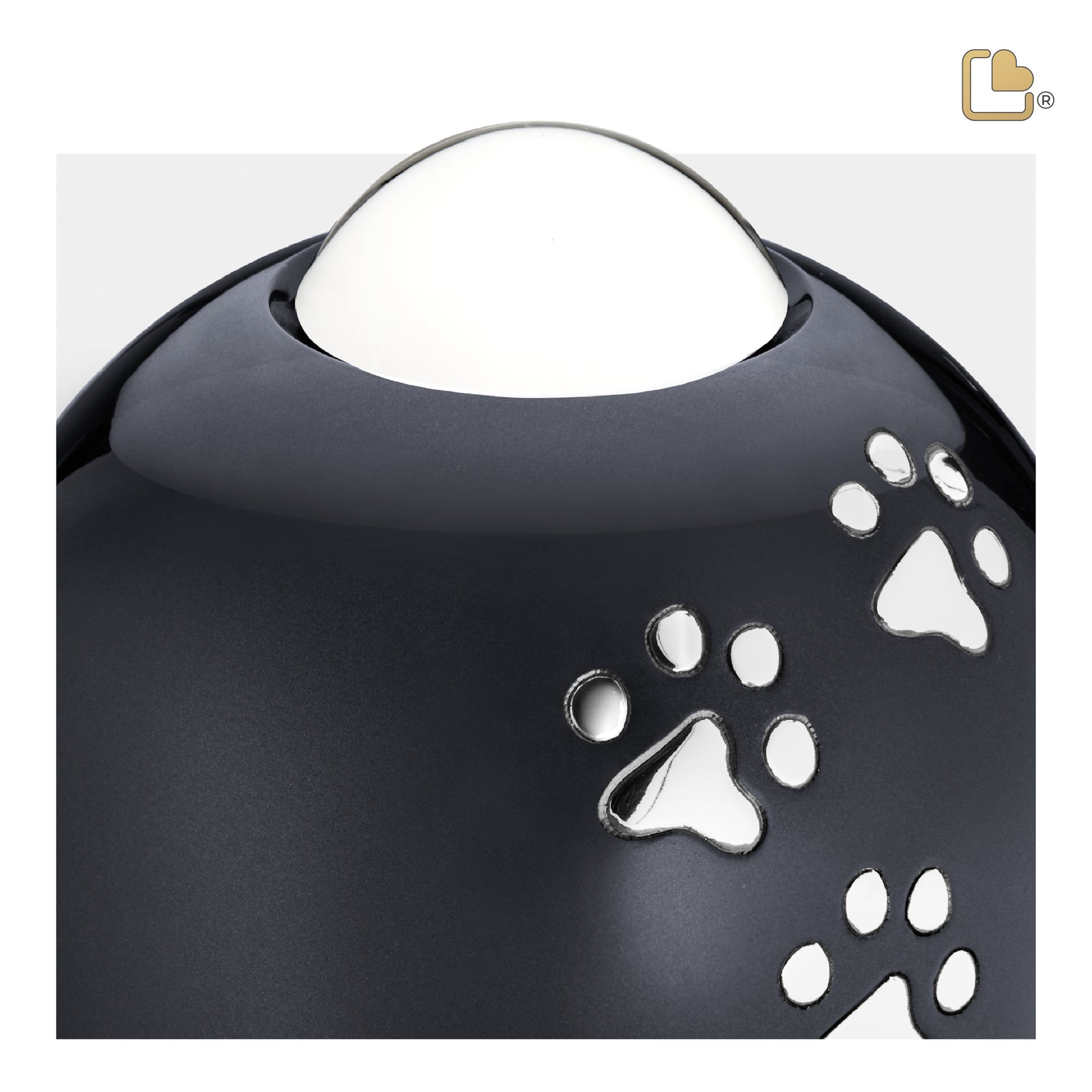 P636L Adore Large Pet Urn Midnight & Pol Silver