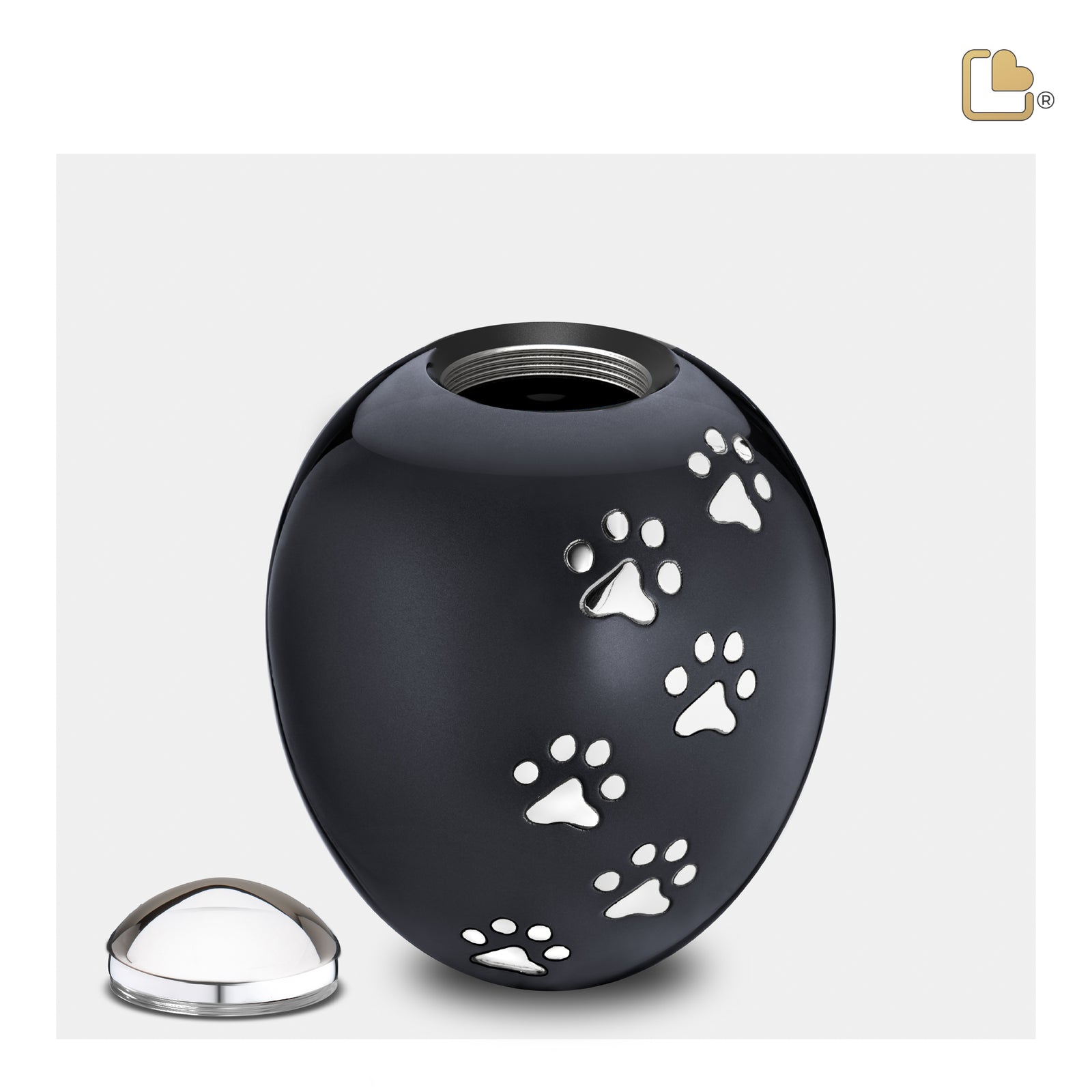 P636L Adore Large Pet Urn Midnight & Pol Silver
