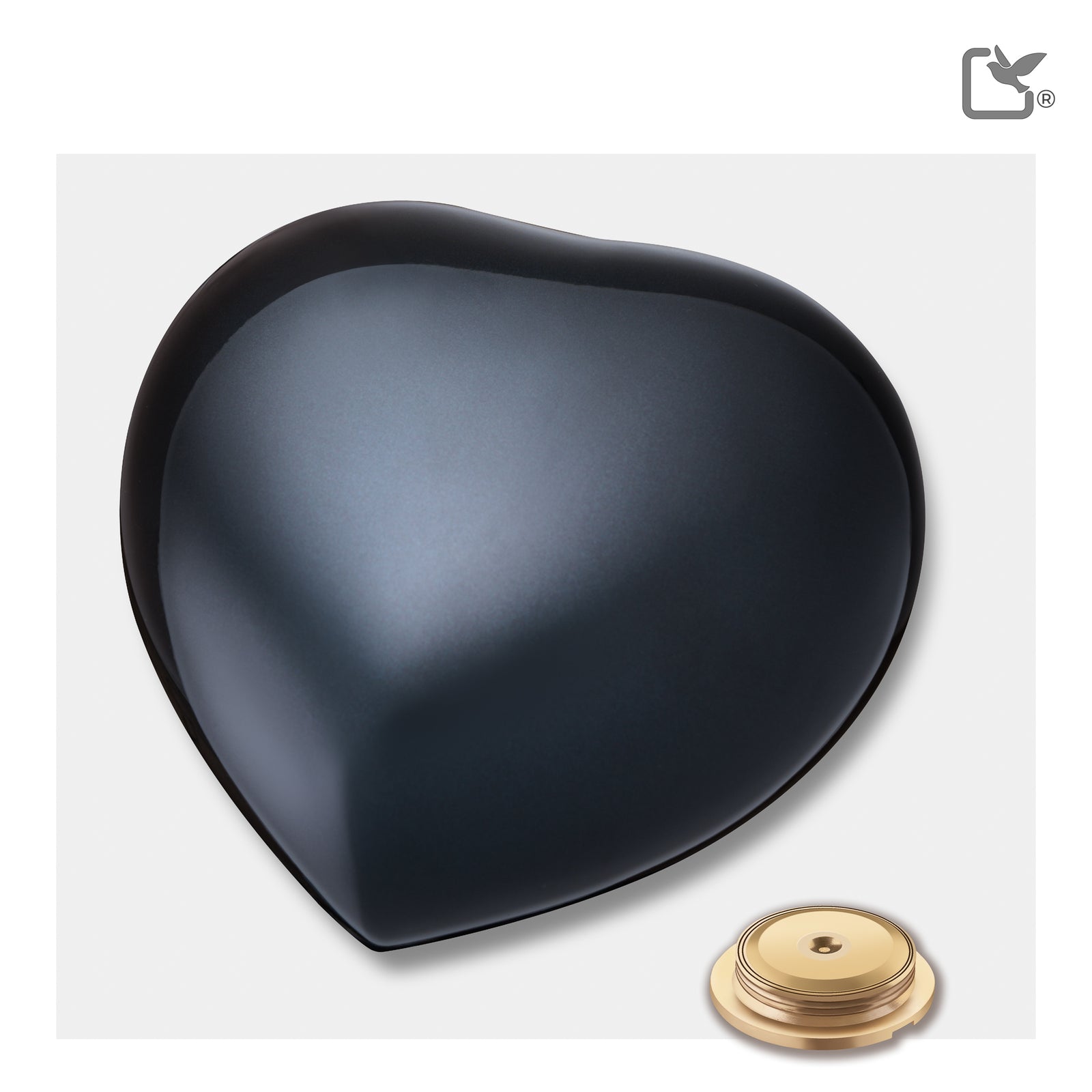 P643L No Paws Large Heart Pet Urn Midnight