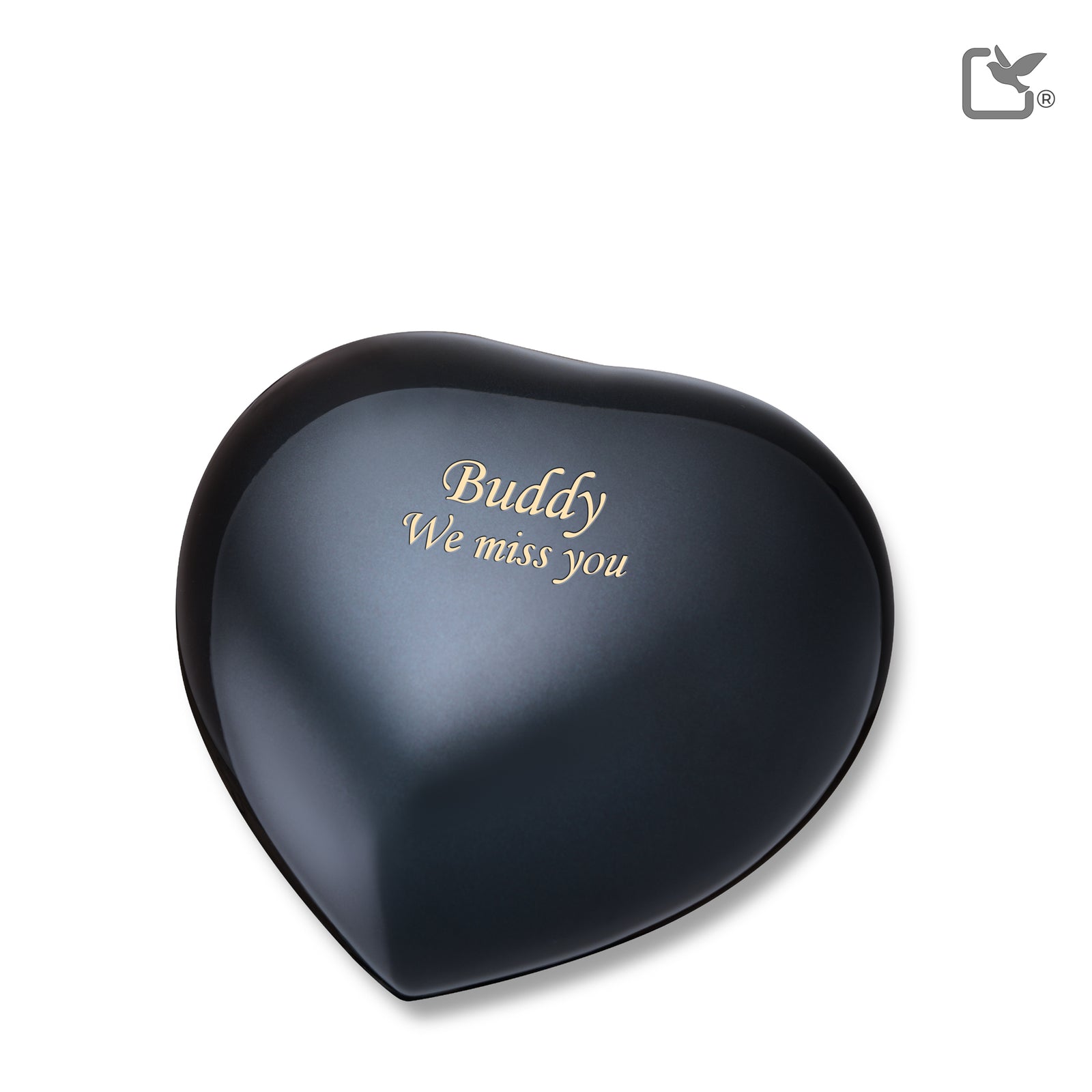 P643M No Paws Medium Heart Pet Urn Midnight
