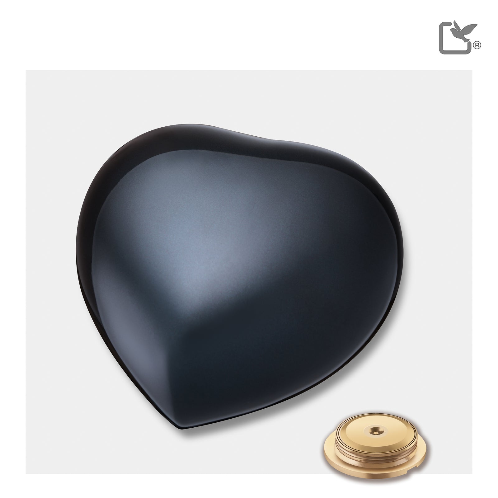 P643M No Paws Medium Heart Pet Urn Midnight