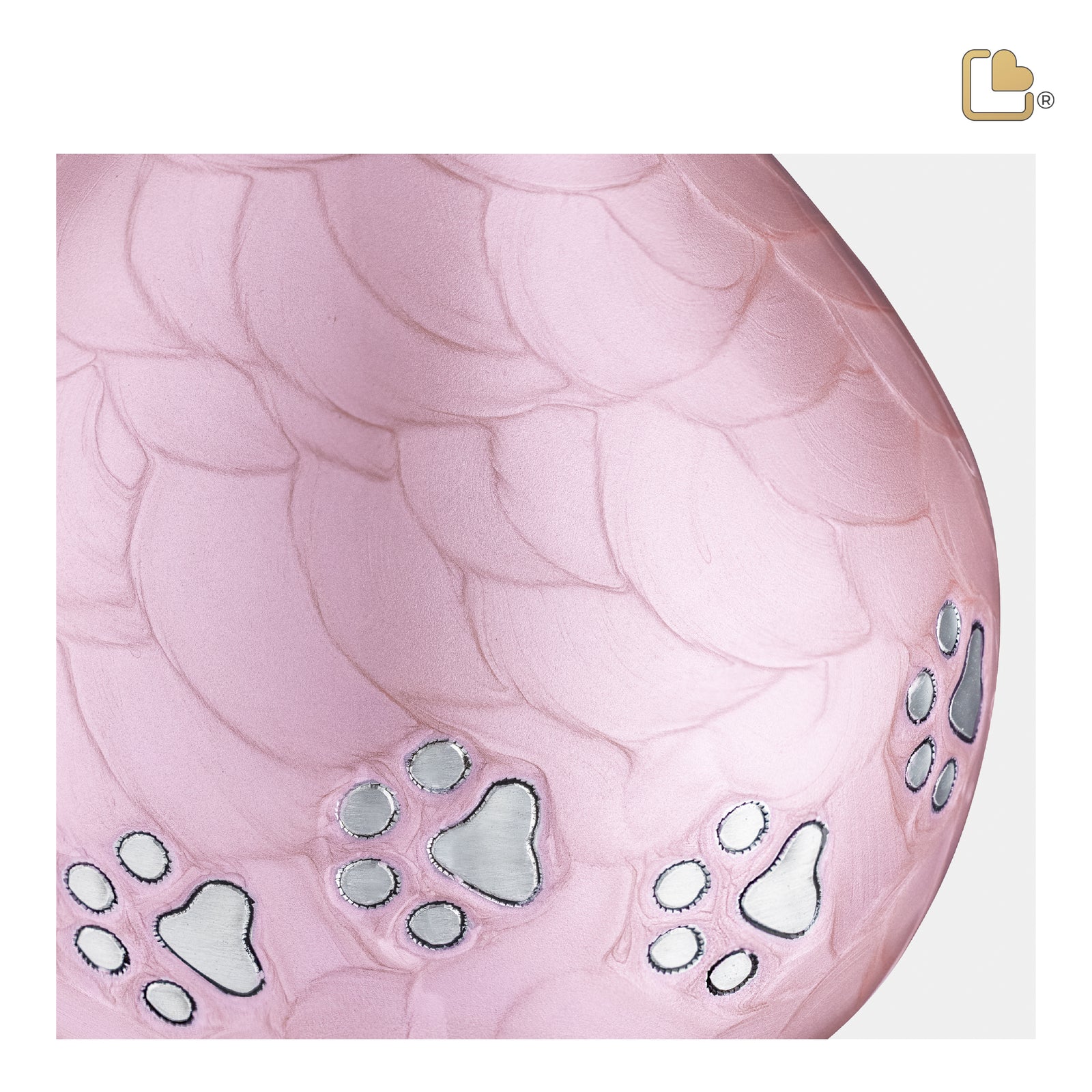 P644M LoveDrop Medium Pet Urn Pink & Bru Pewter