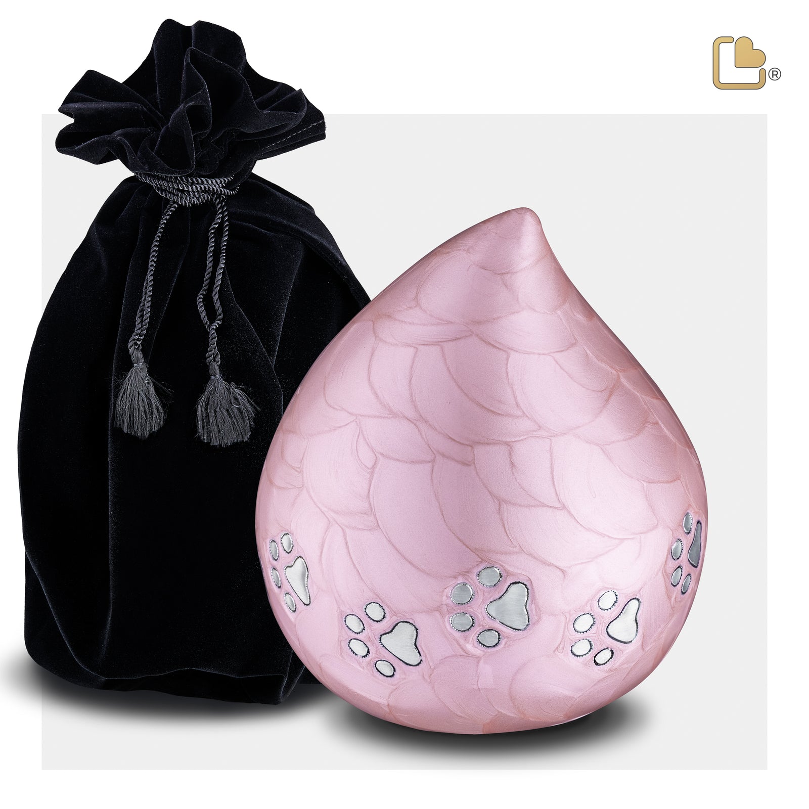 P644M LoveDrop Medium Pet Urn Pink & Bru Pewter