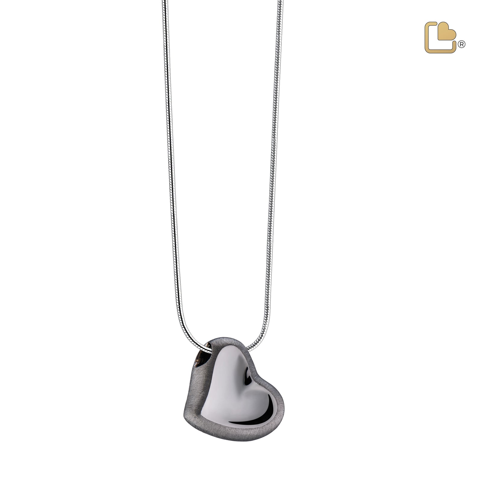 PD1002 Leaning Heart Ashes Pendant Pol & Bru Ruthenium