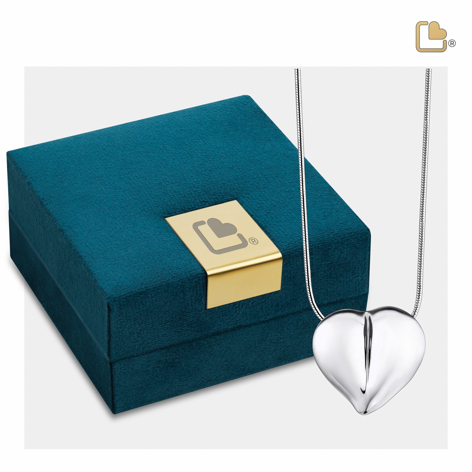 PD1010 LoveHeart Ashes Pendant Pol Silver