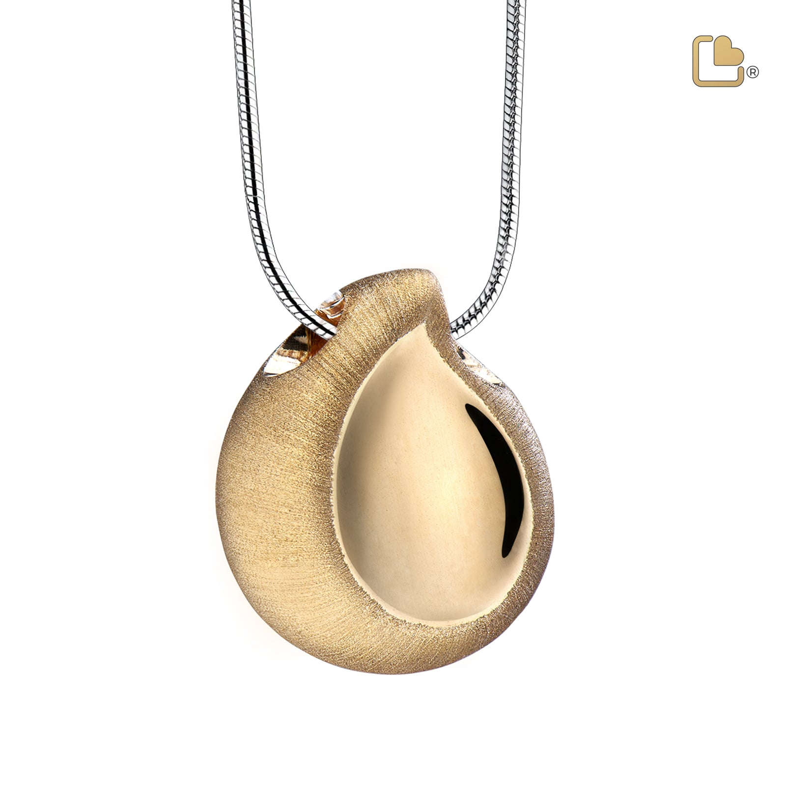 PD1021 TearDrop Ashes Pendant Pol & Bru Gold Vermeil