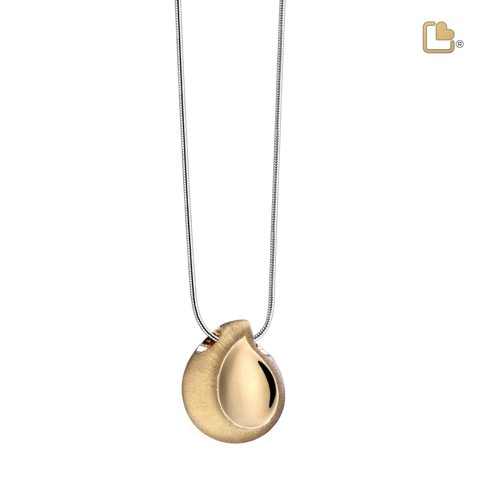 PD1021 TearDrop Ashes Pendant Pol & Bru Gold Vermeil