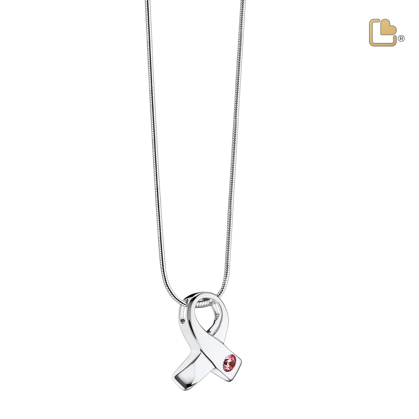 PD1100 Awareness Ashes Pendant Pink & Pol Silver w/Zirconia