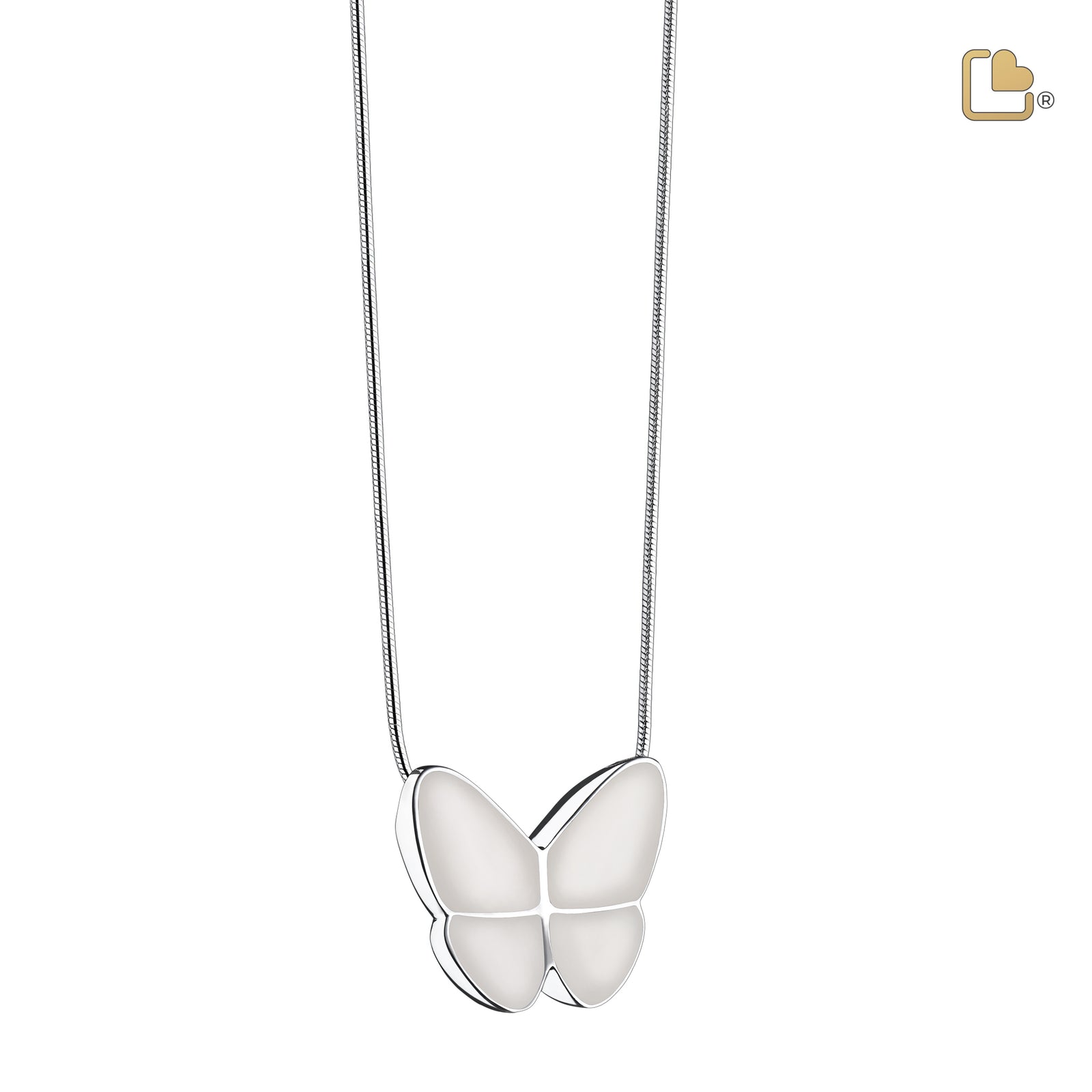 PD1202 Wings of Hope Ashes Pendant Pearl White & Pol Silver