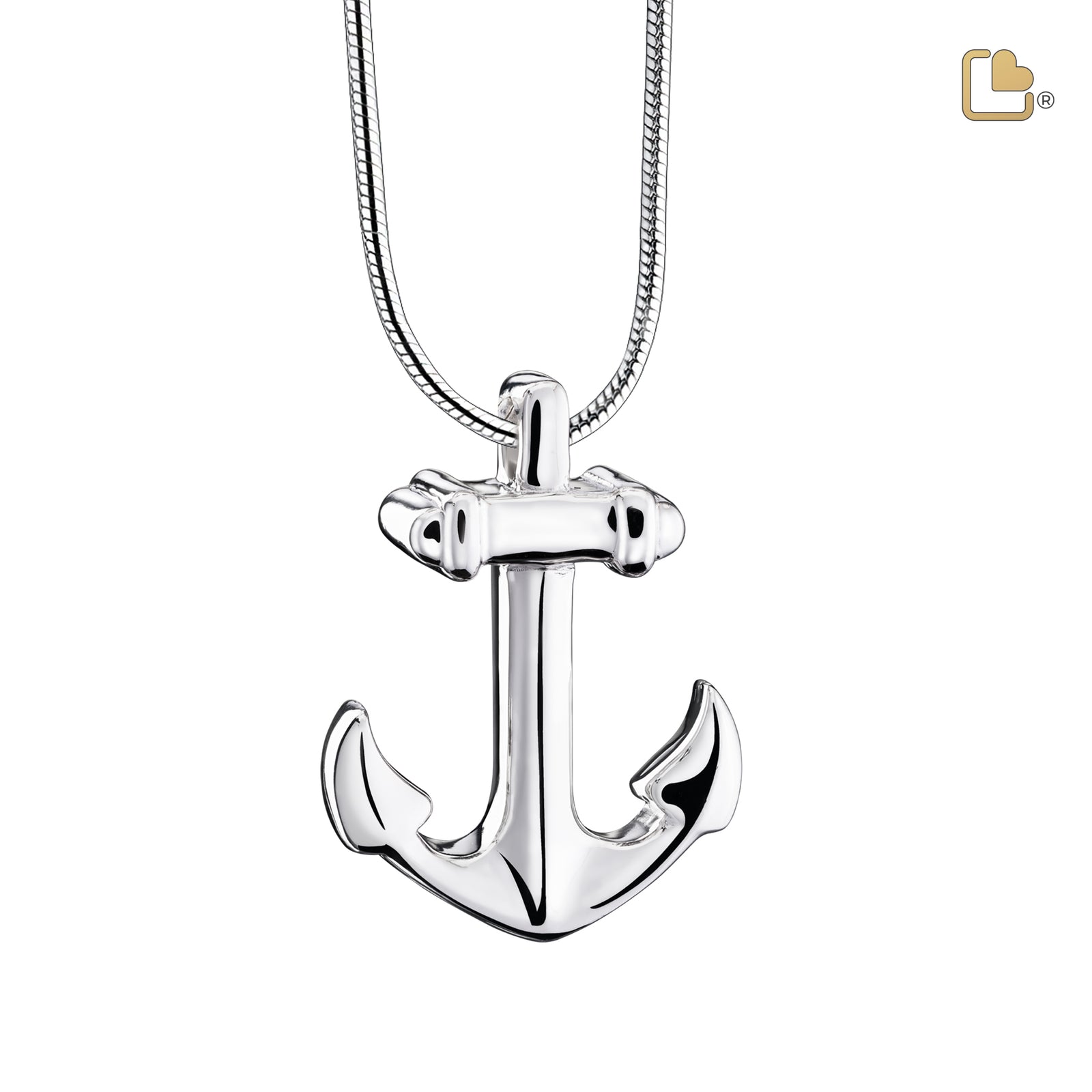 PD1240 Anchor Ashes Pendant Pol Silver