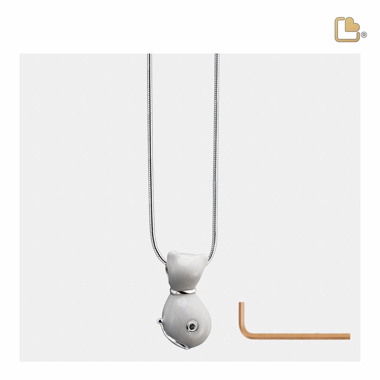 PD1260 PrincessCat Ashes Pendant Pearl White & Pol Silver w/Swarovski®